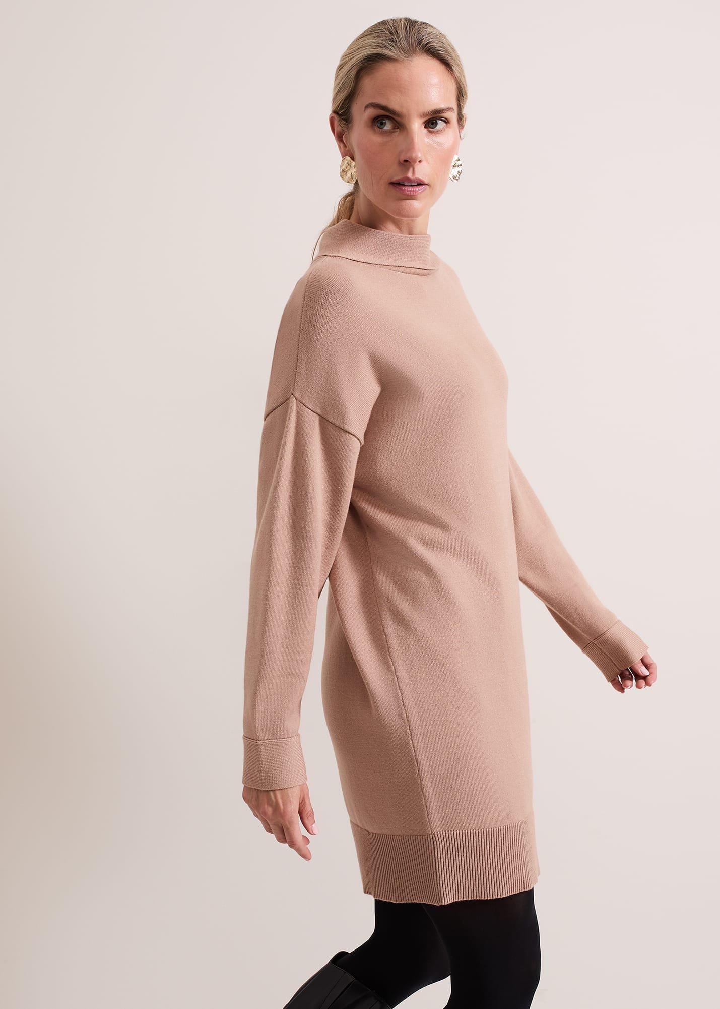 ${product-id}-Skylar Funnel Neck Jumper Dress-Camel-${view-type}