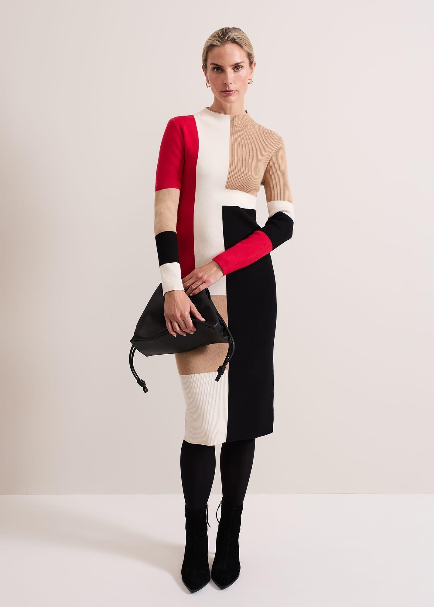 ${product-id}-Nancy Colourblock Column Midi Dress-Multi-Coloured-${view-type}