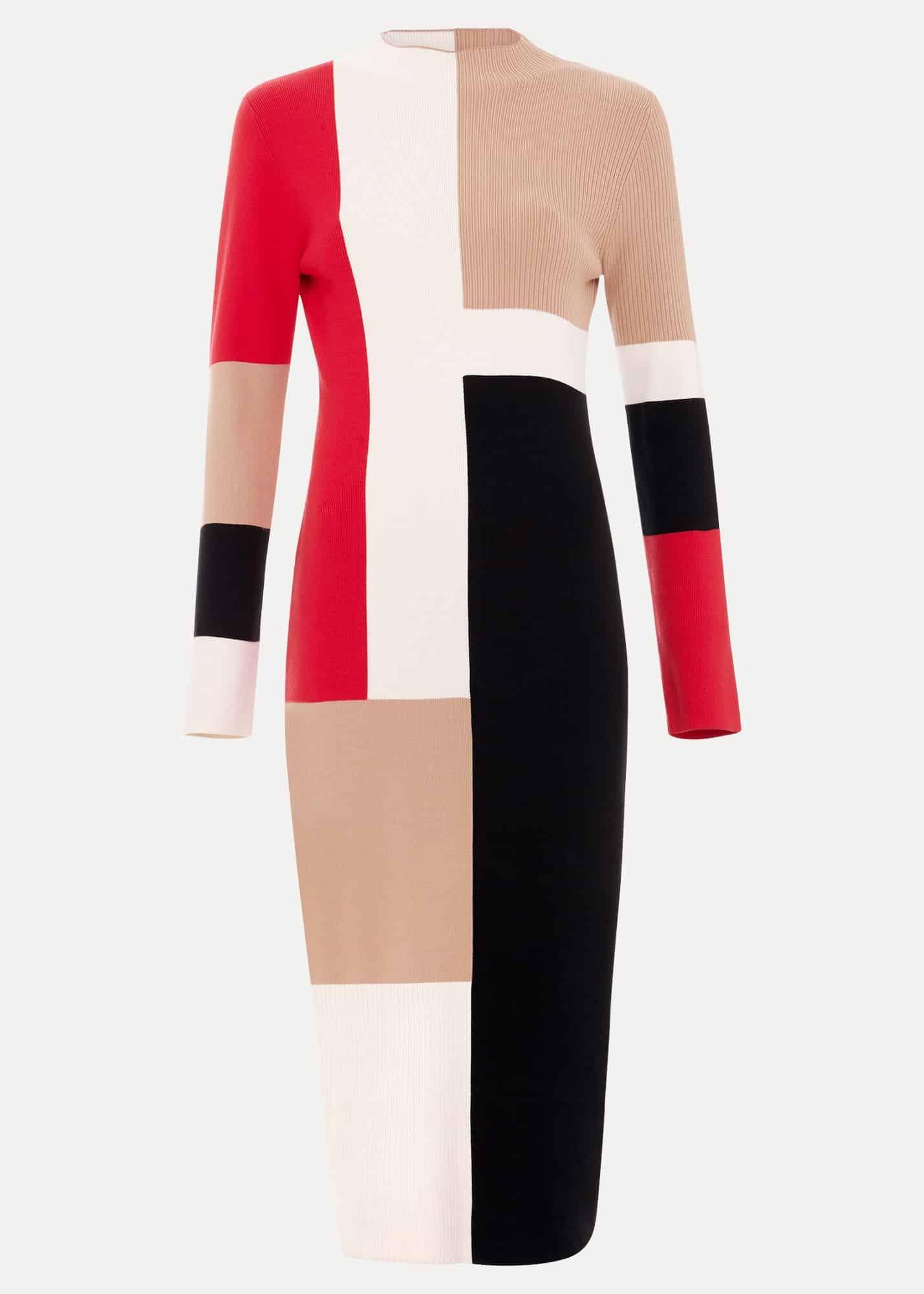 Nancy Colourblock Column Midi Dress