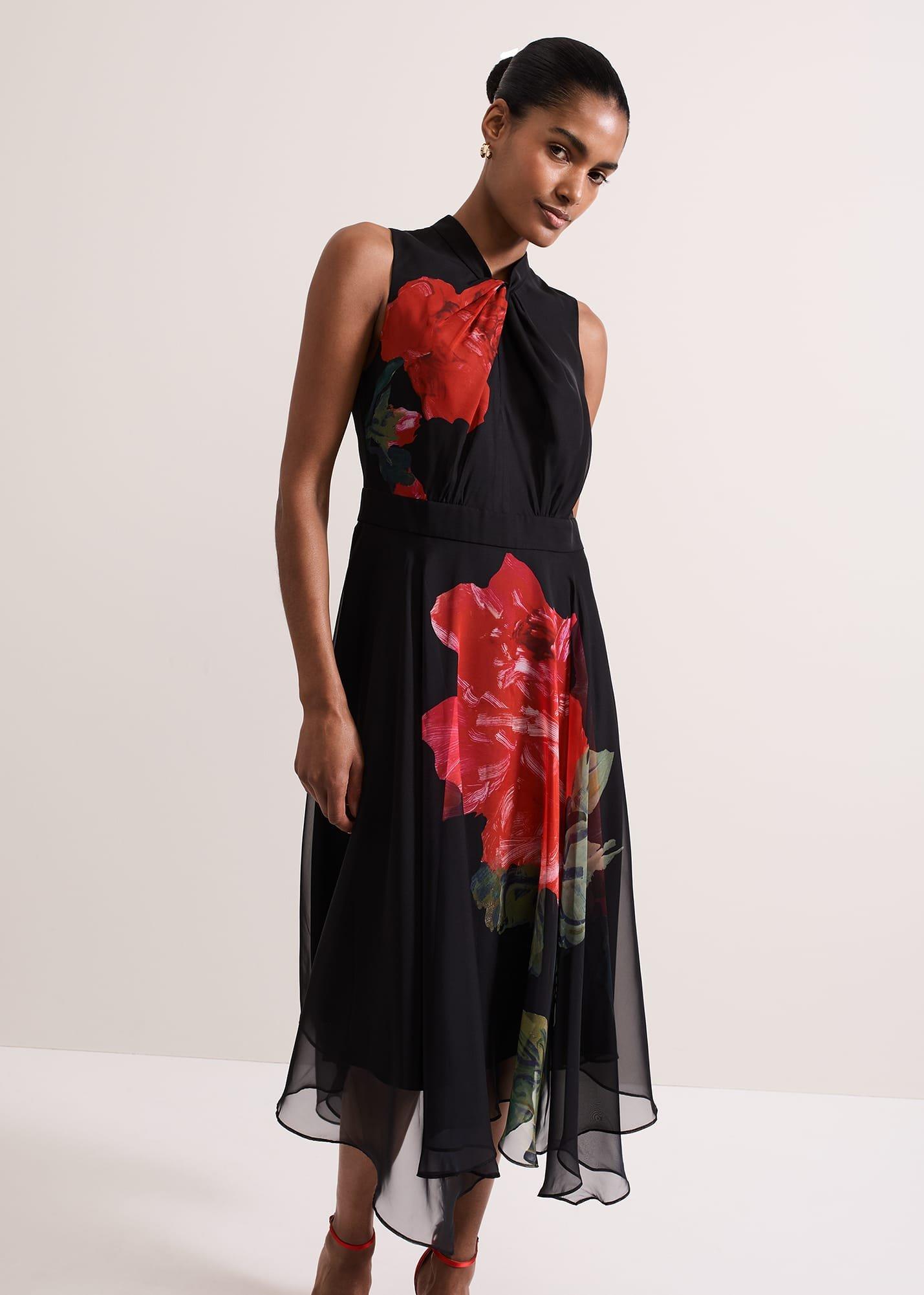 Lucia Chiffon Floral Midi Dress