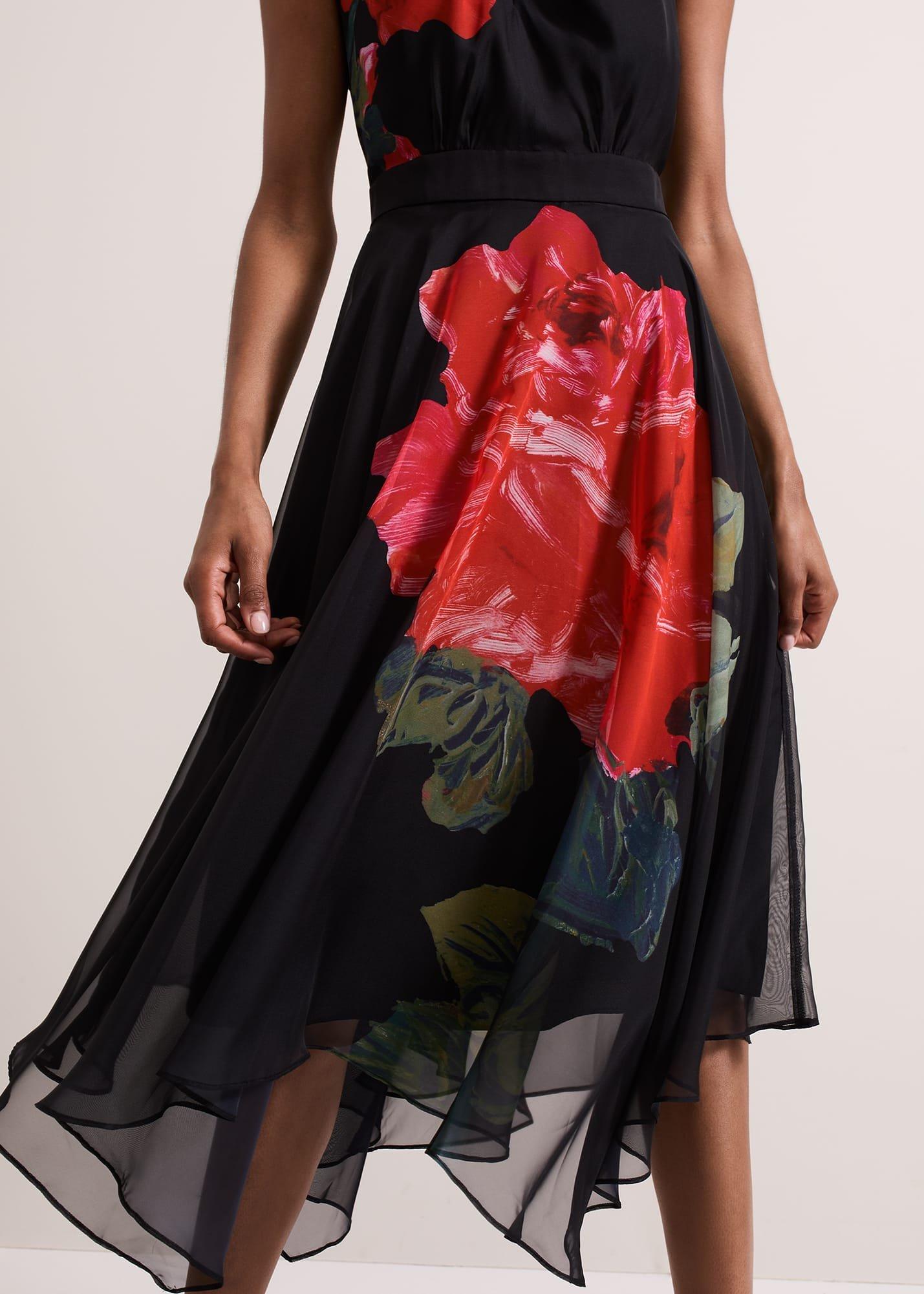 Lucia Chiffon Floral Midi Dress