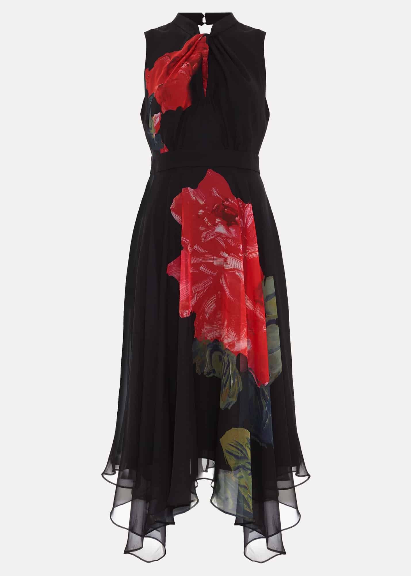 Lucia Chiffon Floral Midi Dress