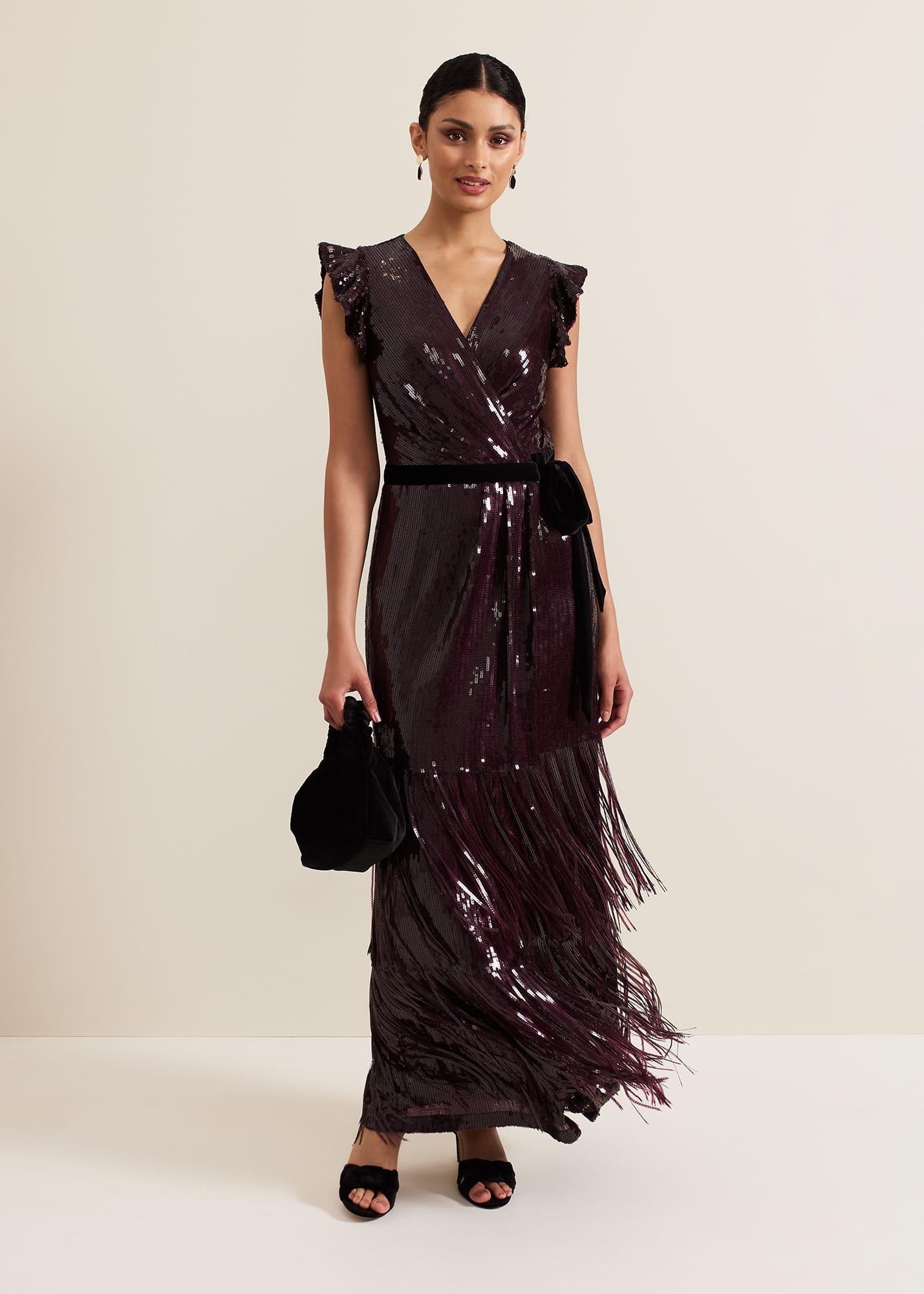 Chanai Sequin Wrap Maxi Dress