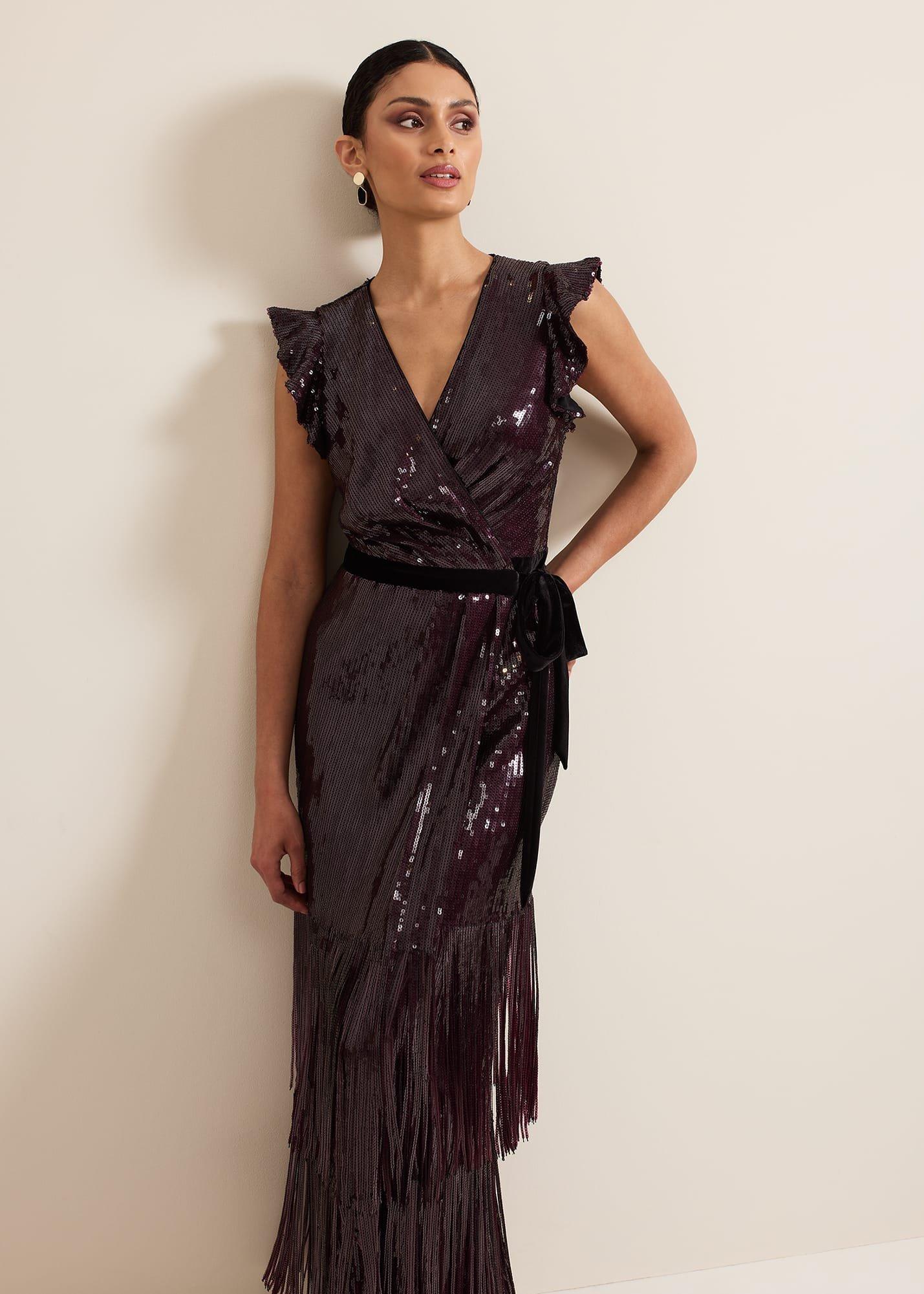 Chanai Sequin Wrap Maxi Dress