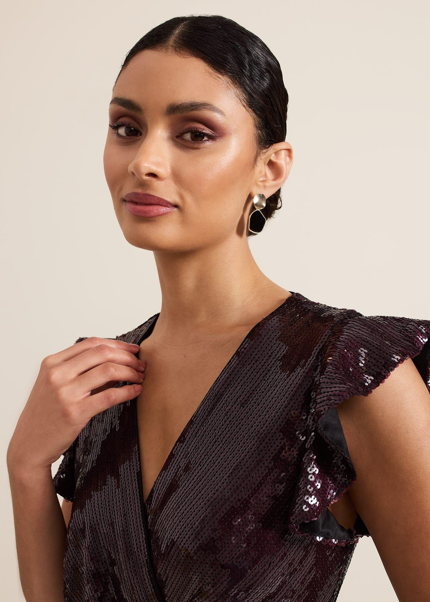 Chanai Sequin Wrap Maxi Dress