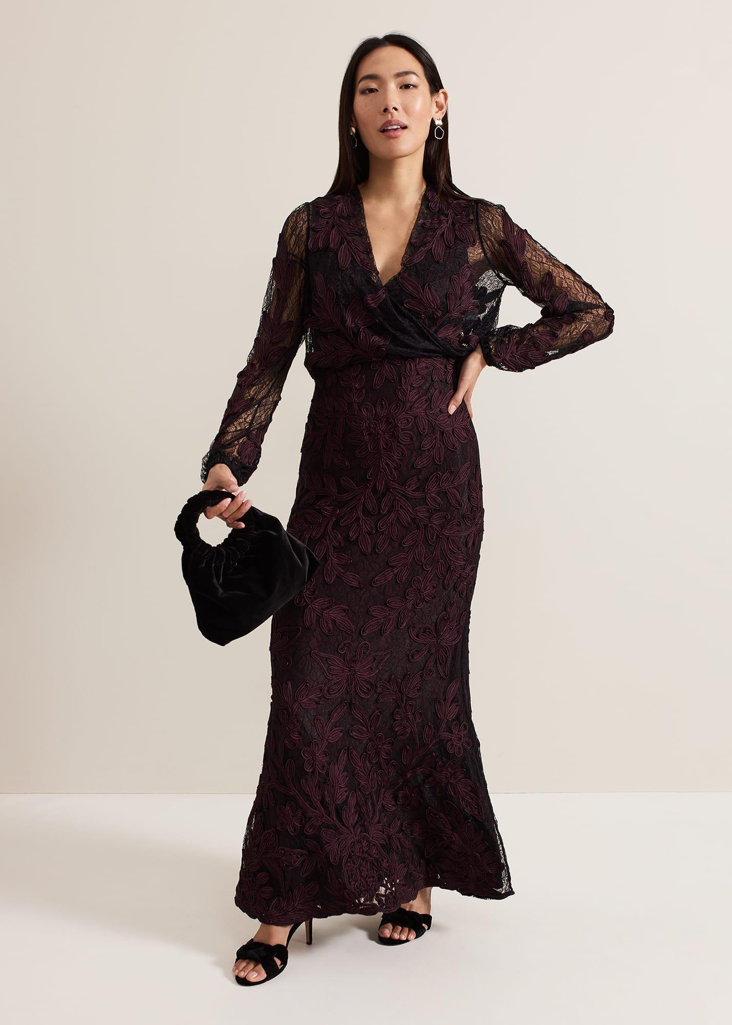 ${product-id}-Montee Burgundy Tapework Maxi Dress-Burgundy-${view-type}