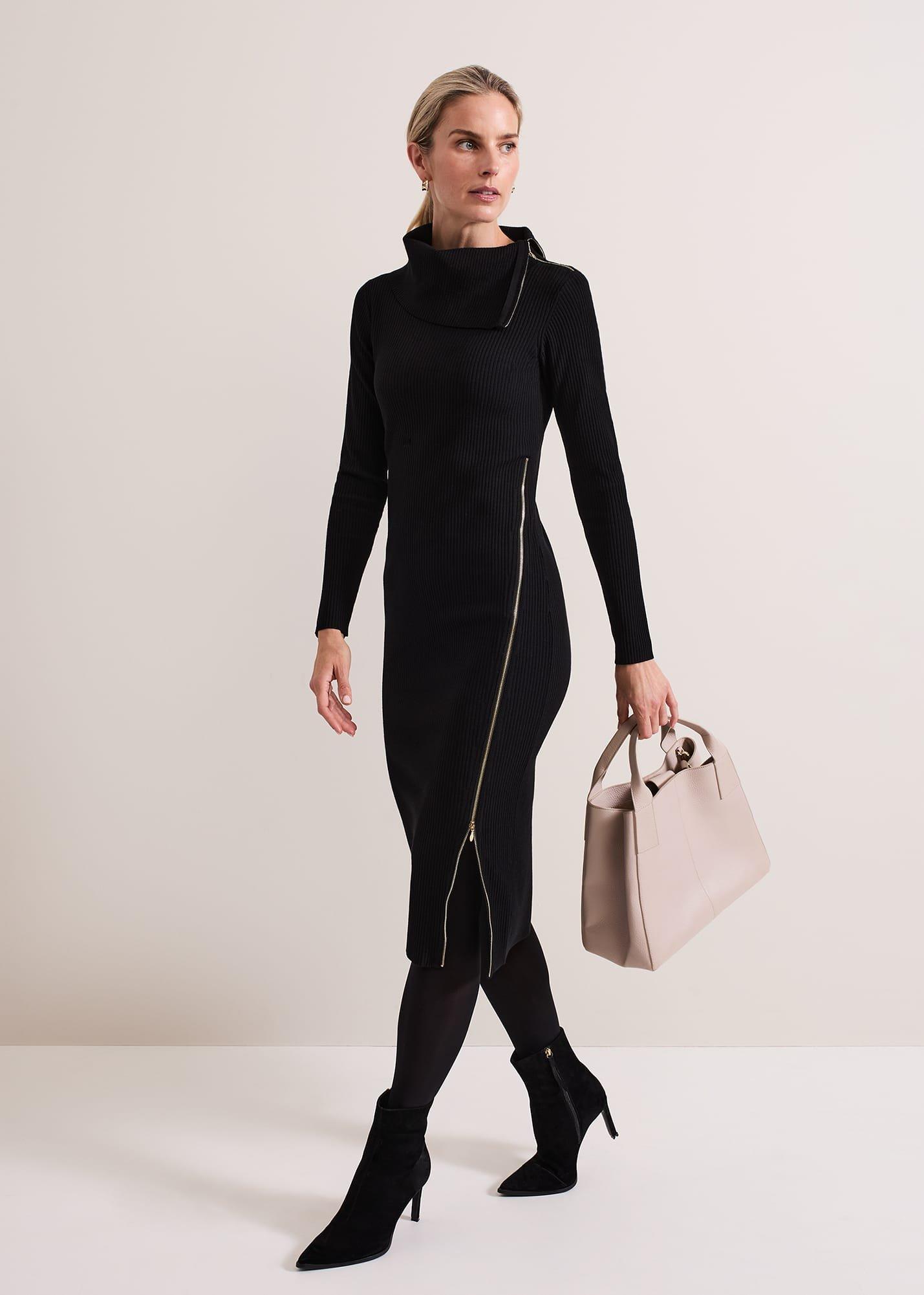 Hartley Zip Ribbed Column Dress