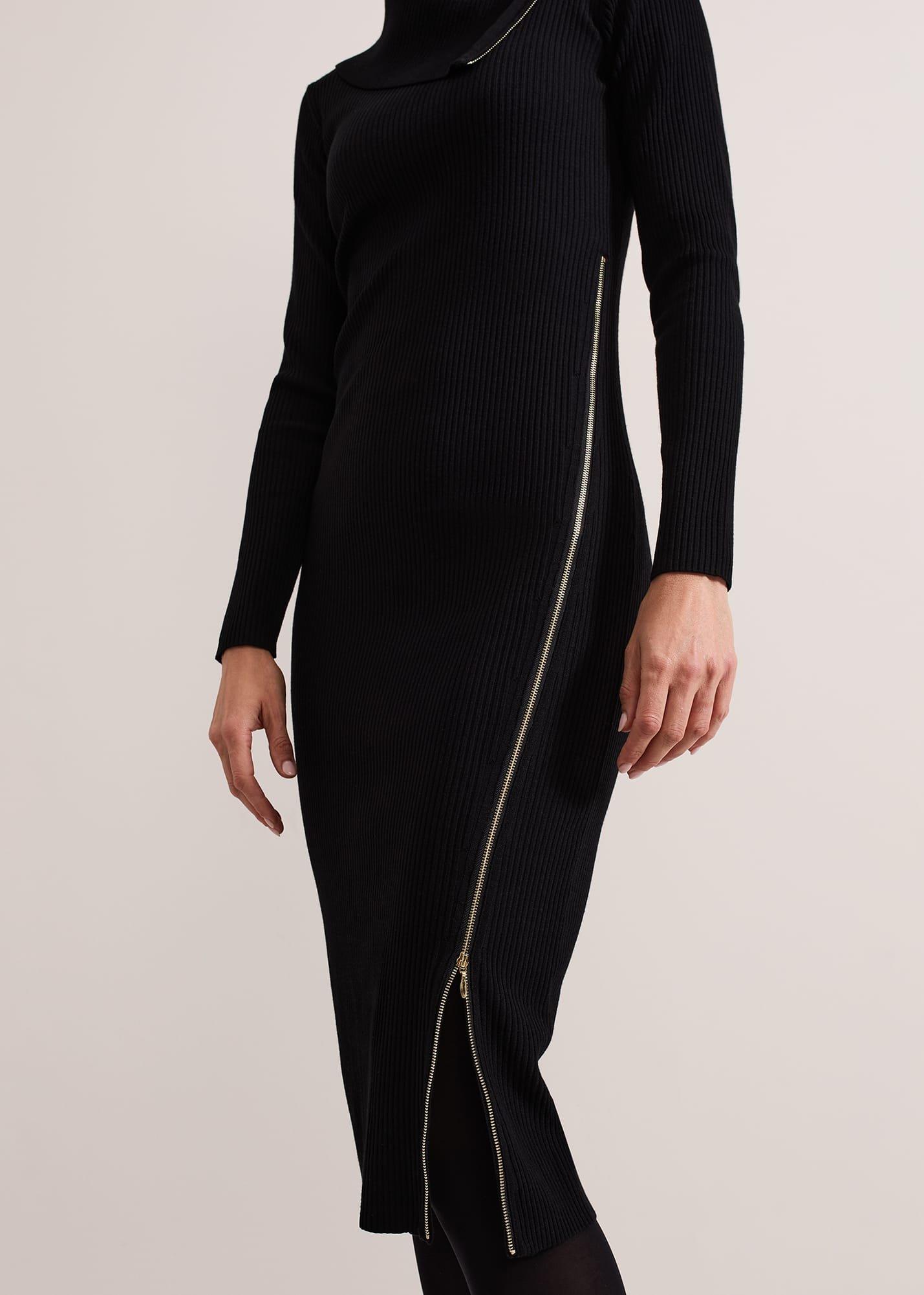 Hartley Zip Ribbed Column Dress