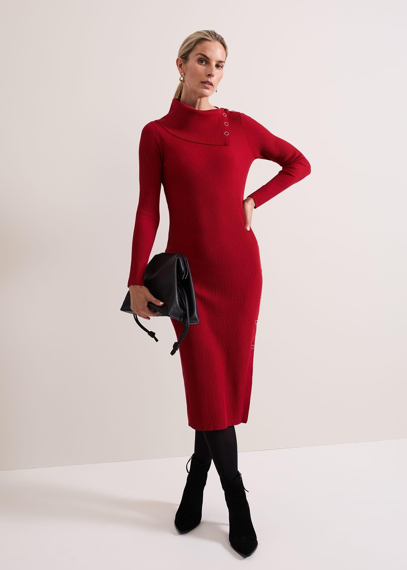 Willow Popper Column Midi Dress