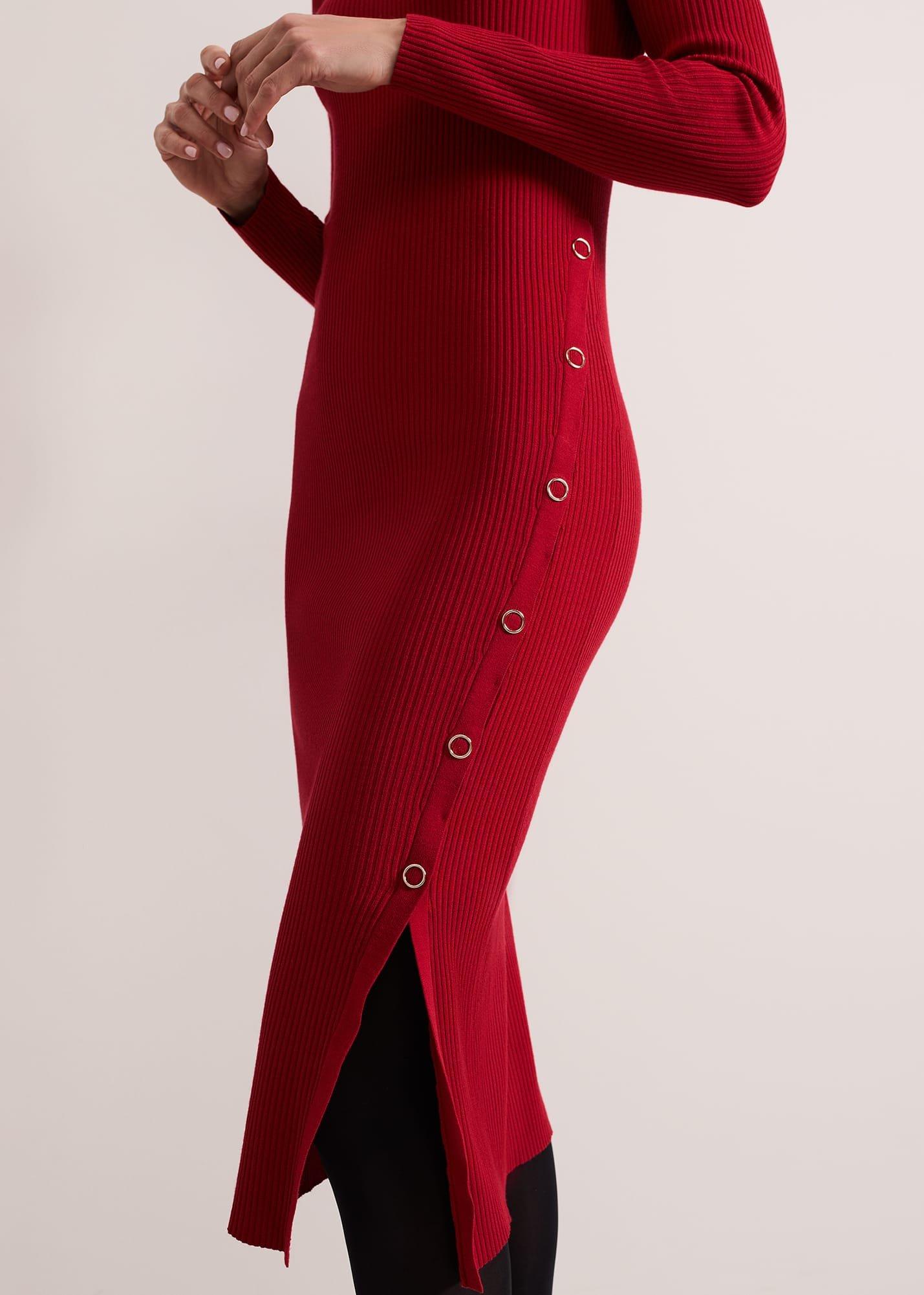 ${product-id}-Willow Popper Column Midi Dress-Red-${view-type}