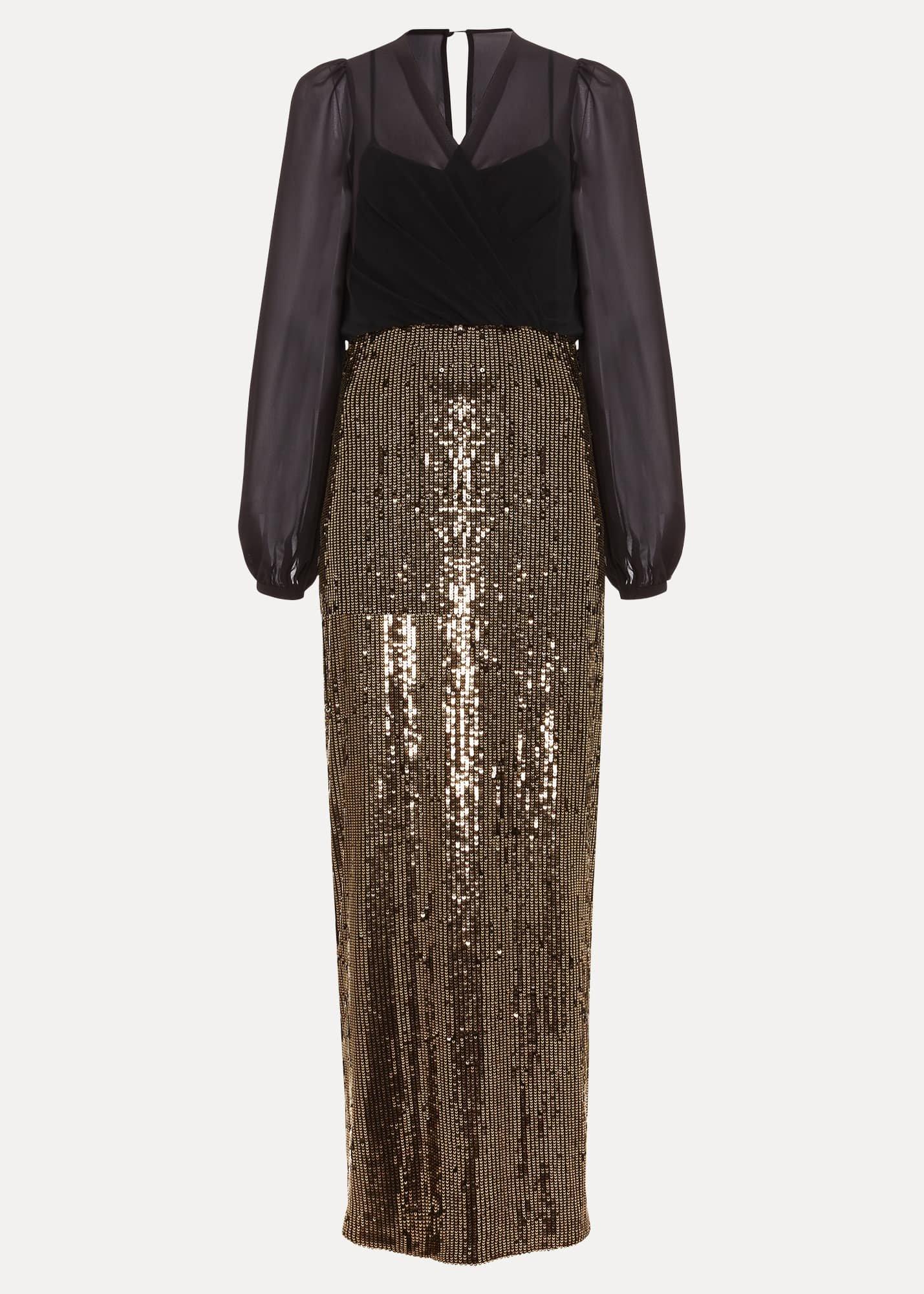 Aniya Sequin Long Sleeved Maxi Dress
