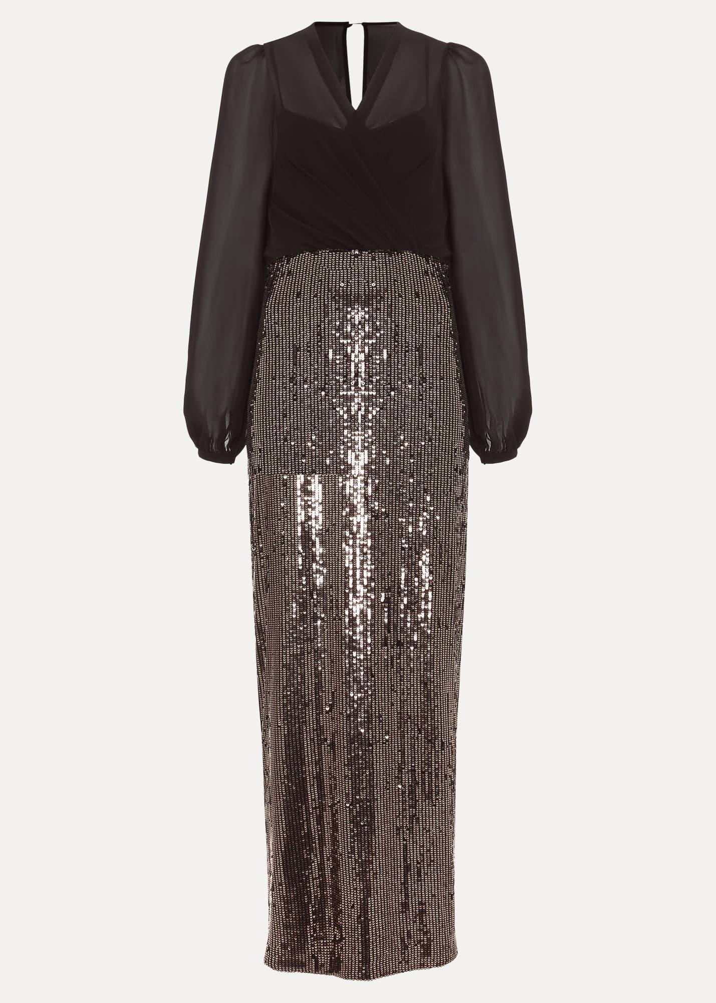 Petite Aniya Sequin Long Sleeve Dress