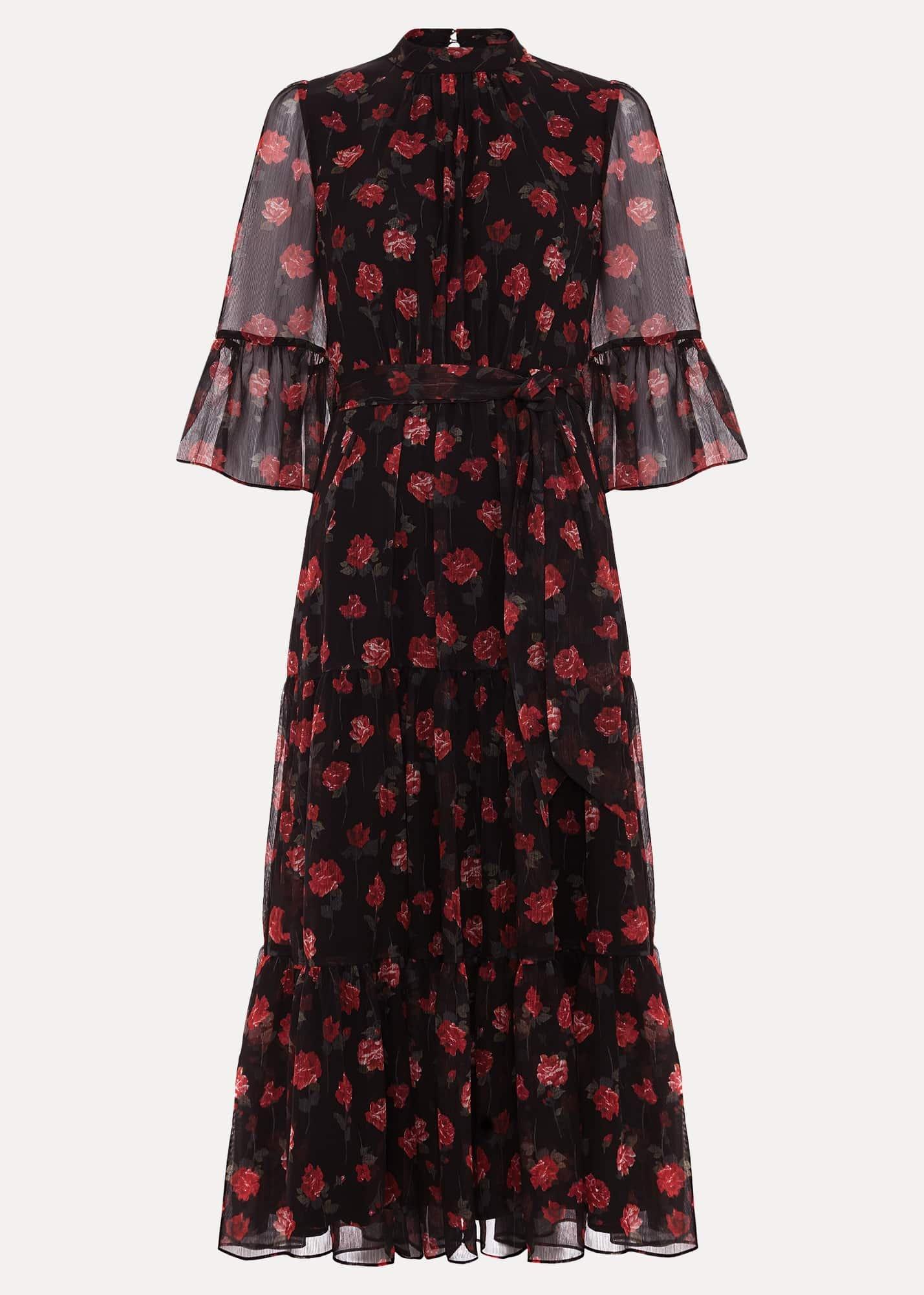 Lela Floral Textured Midi Dress
