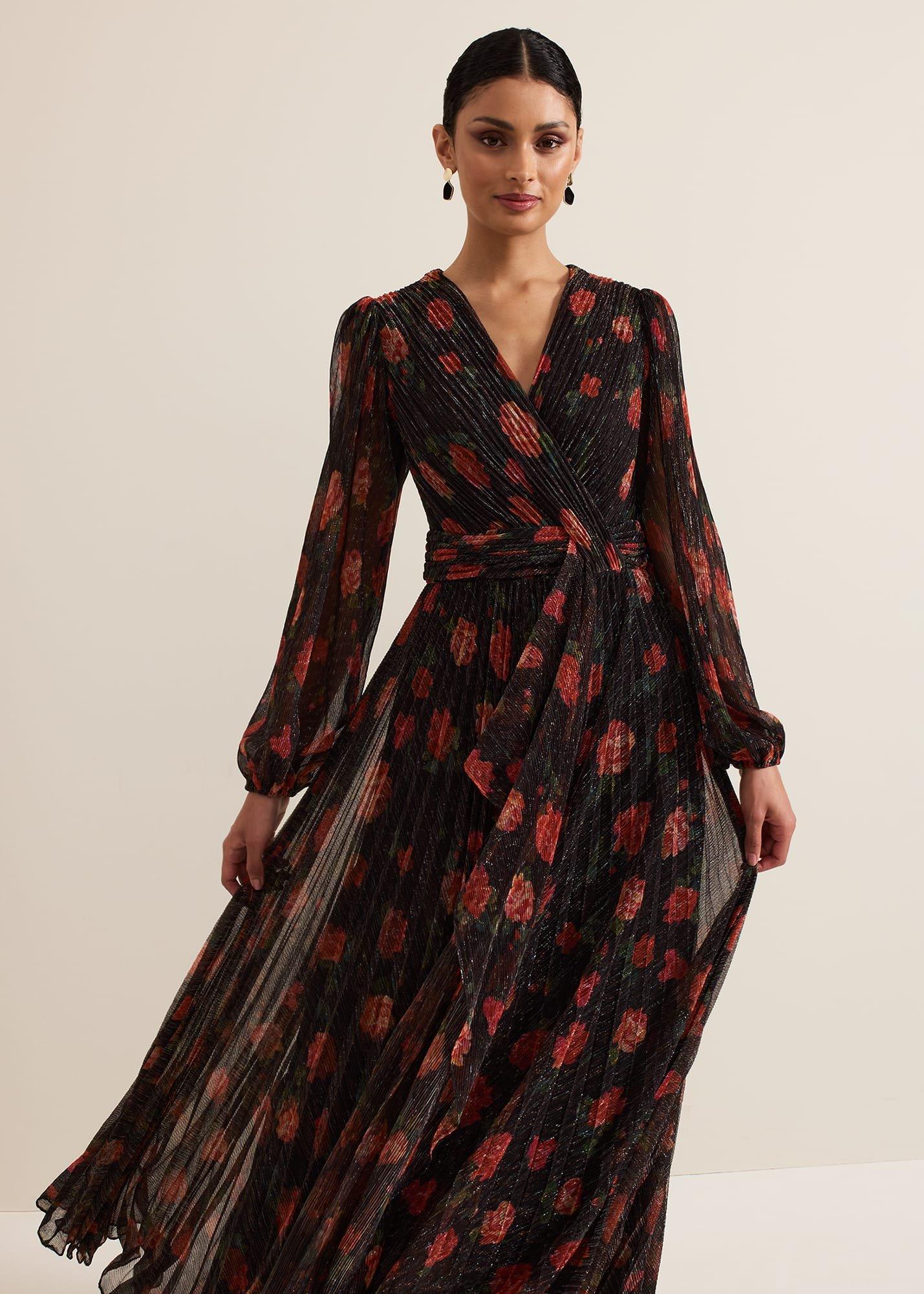 ${product-id}-Kenzia Wrap Floral Shimmer Maxi Dress-Multi-Coloured-${view-type}