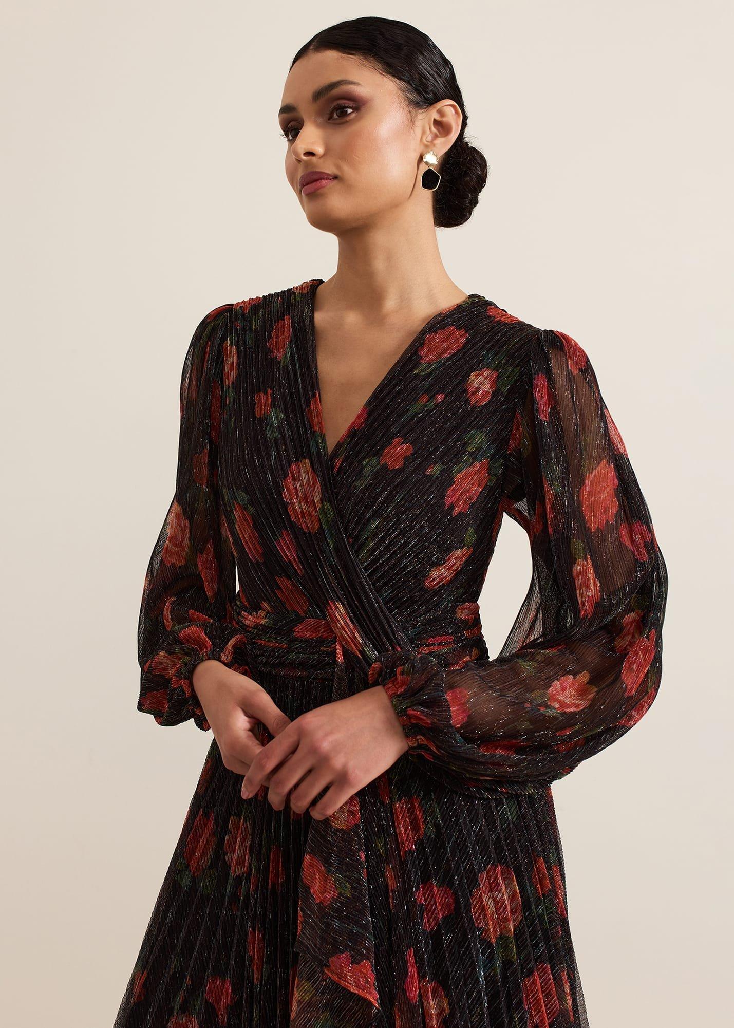 ${product-id}-Kenzia Wrap Floral Shimmer Maxi Dress-Multi-Coloured-${view-type}