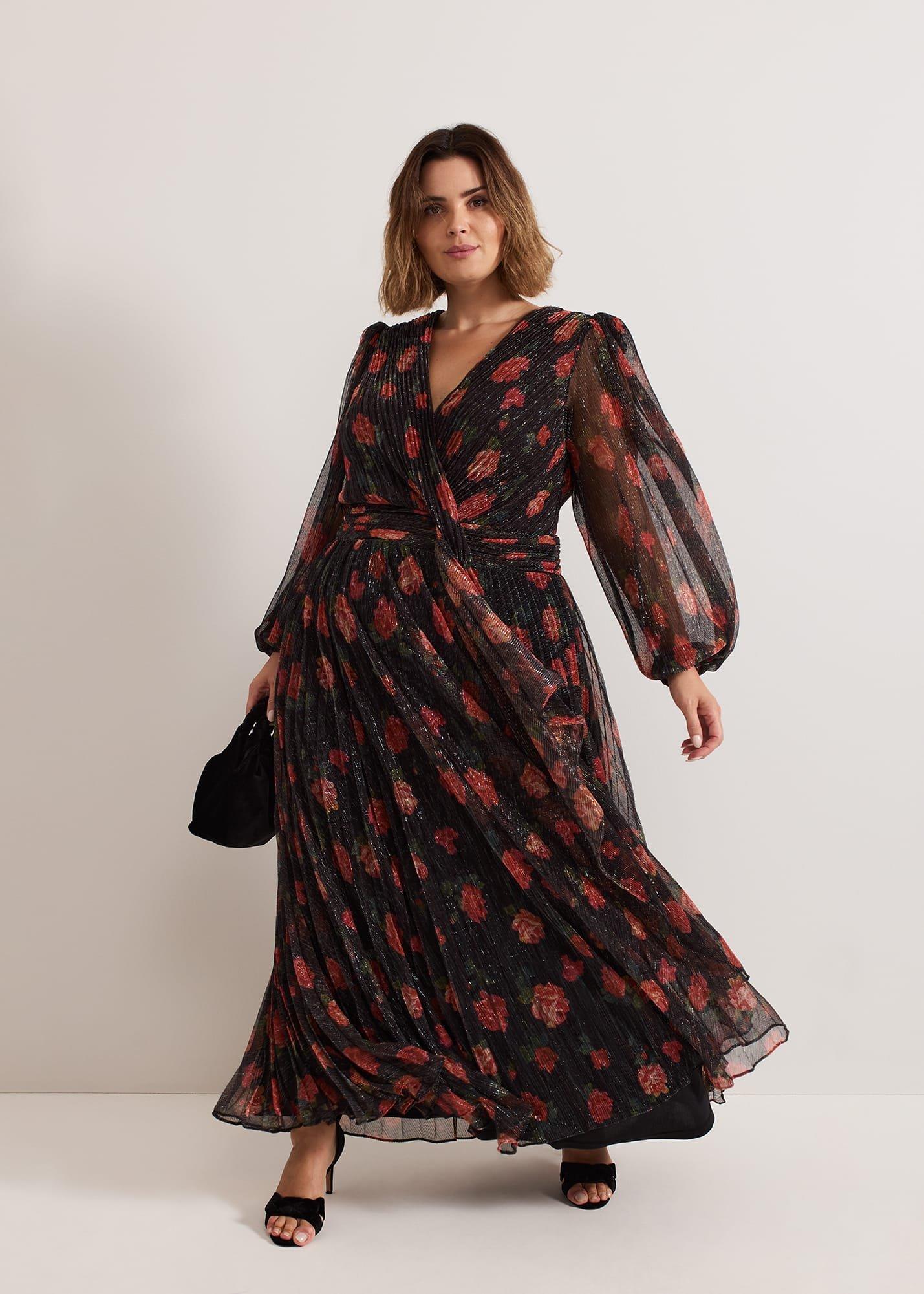 ${product-id}-Kenzia Wrap Floral Shimmer Maxi Dress-Multi-Coloured-${view-type}