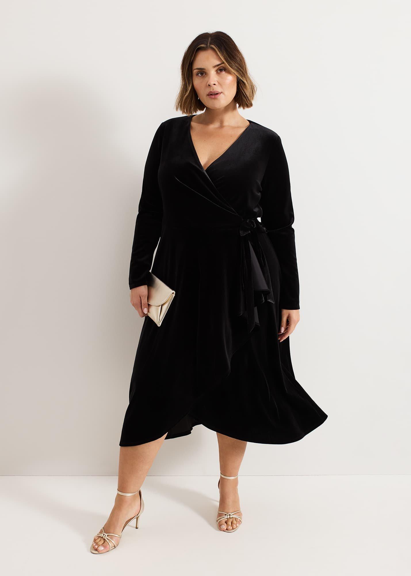 ${product-id}-Julia Black Velvet Wrap Dress-Black-${view-type}