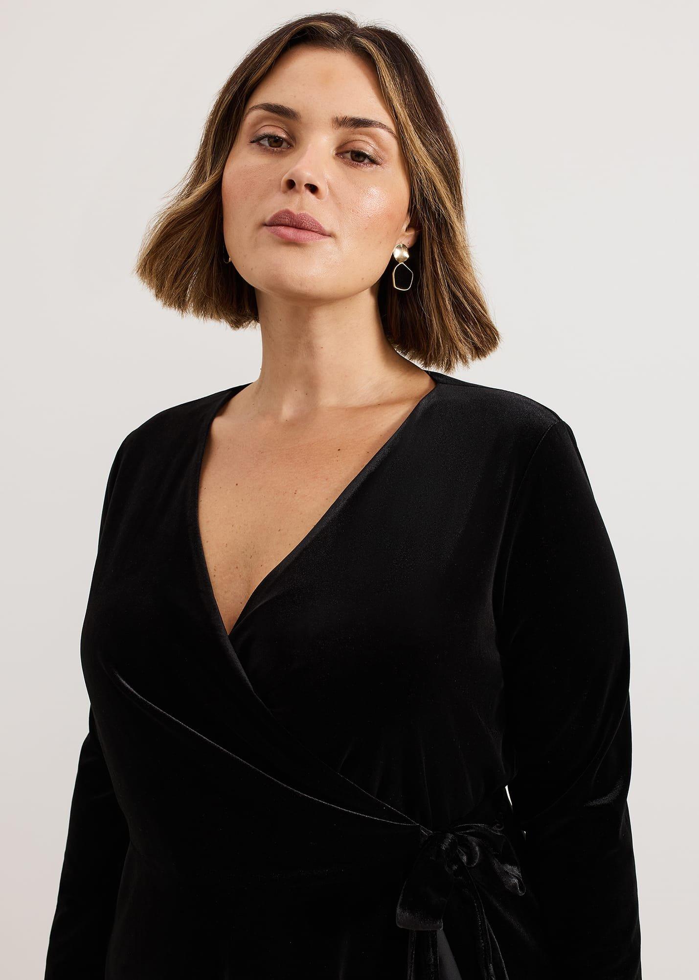 ${product-id}-Julia Black Velvet Wrap Dress-Black-${view-type}