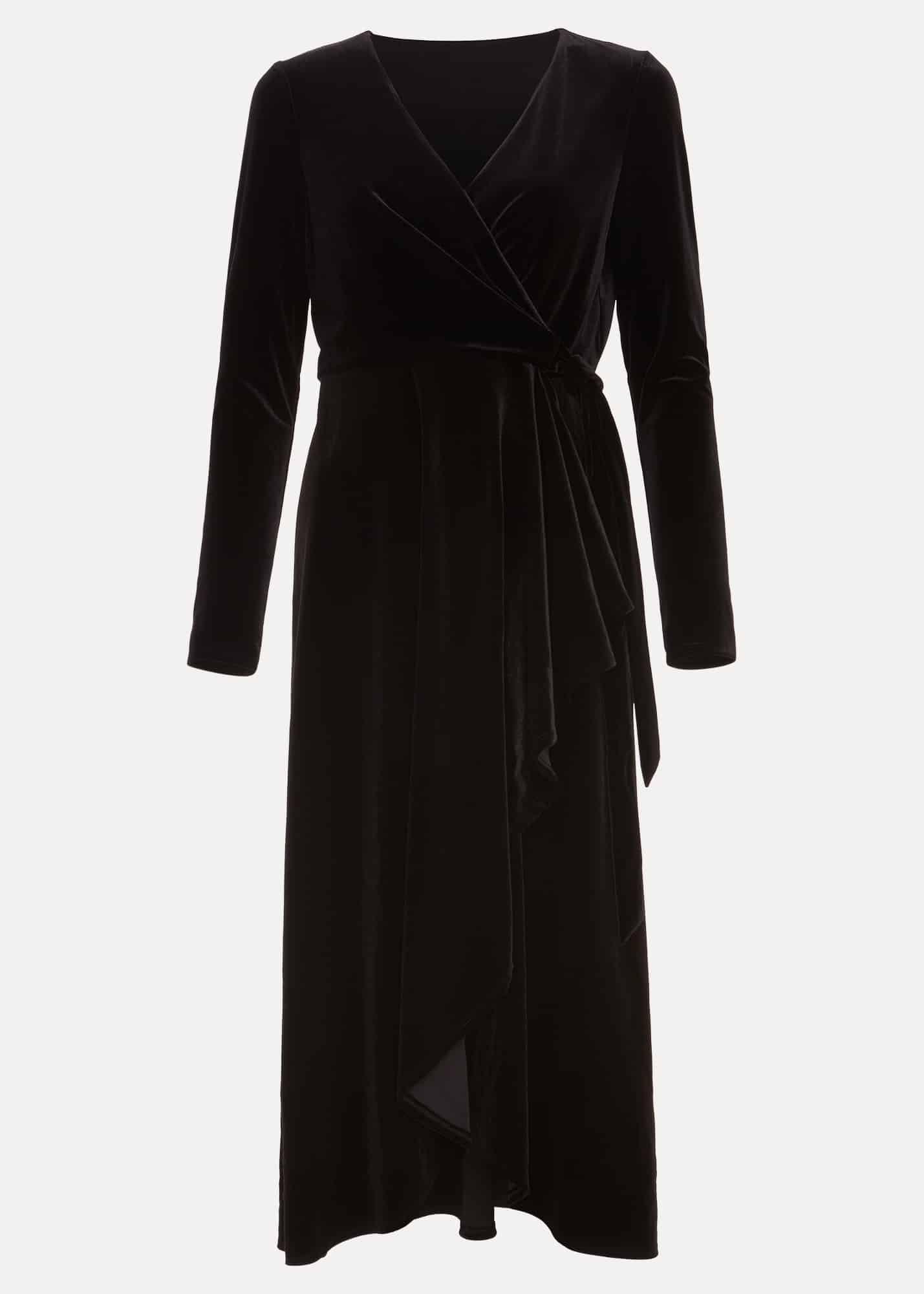 Julia Black Velvet Wrap Dress