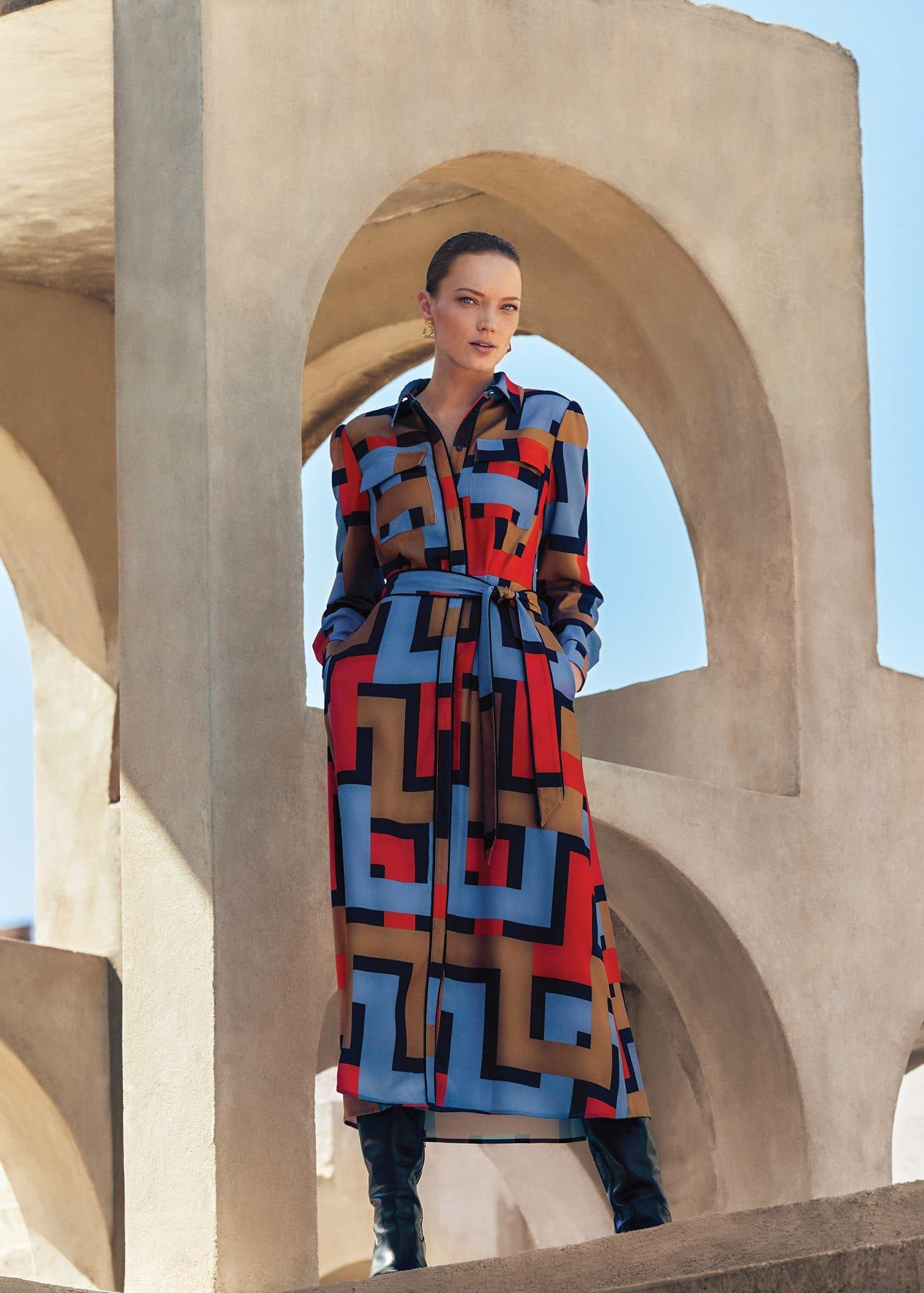 Amita Geo Shirt Dress