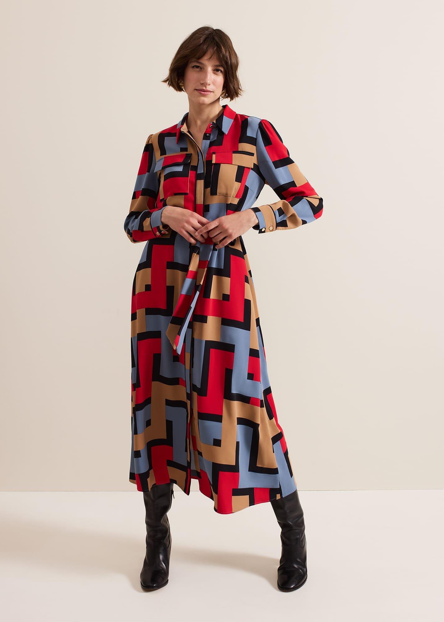 Amita Geo Shirt Dress