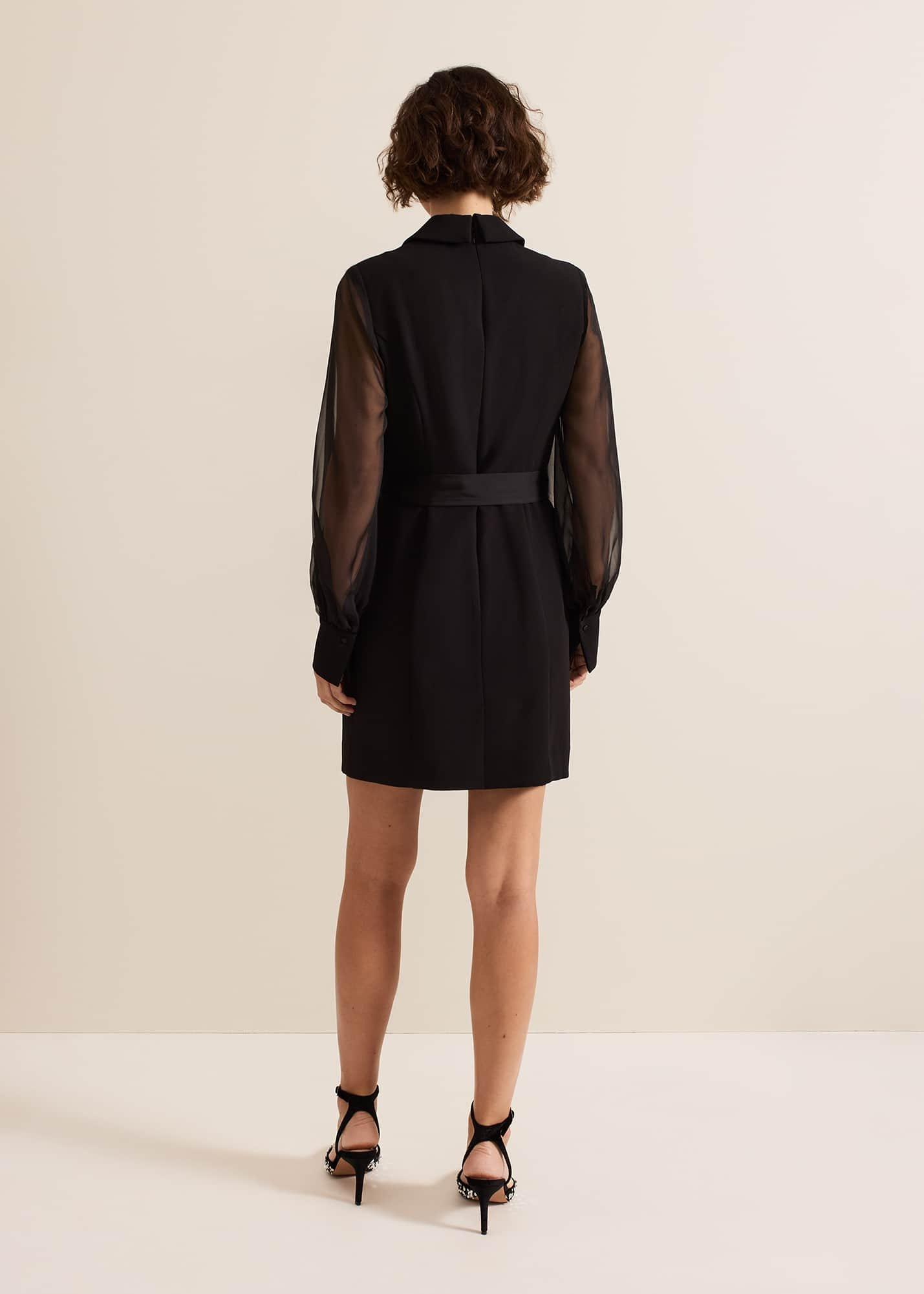 Saeda Black Tux Dress