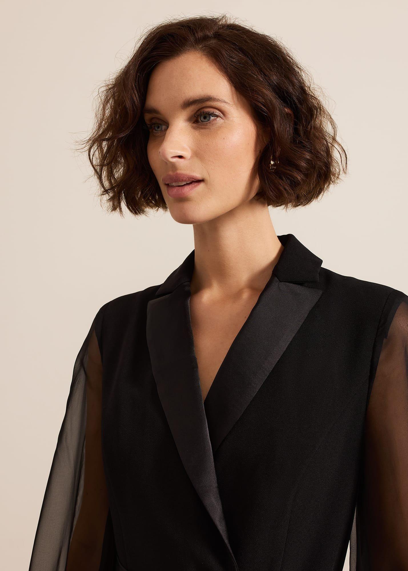 Saeda Black Tux Dress
