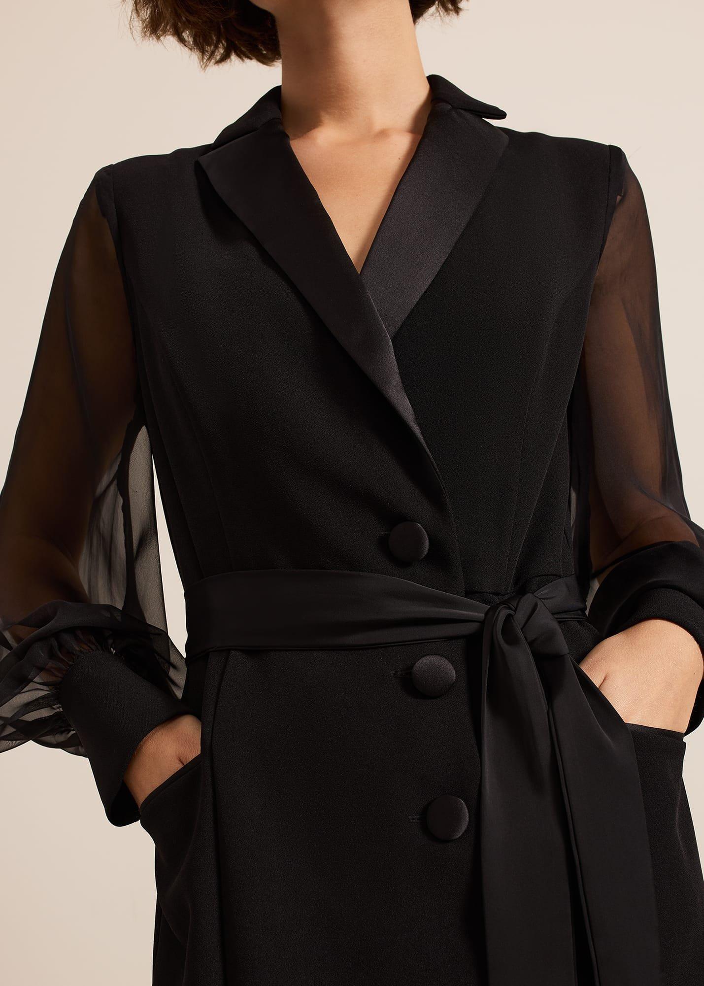 Saeda Black Tux Dress