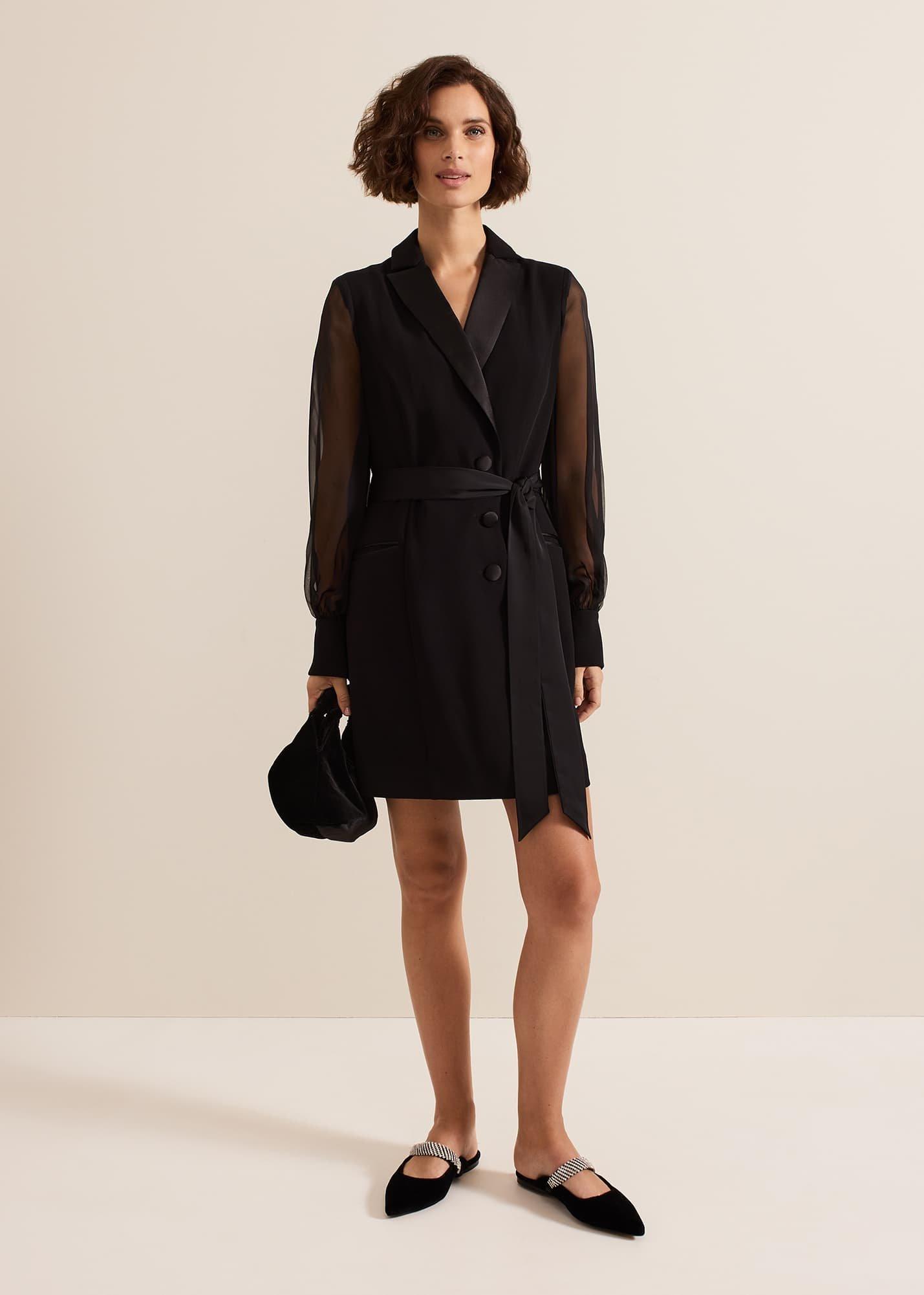 Saeda Black Tux Dress