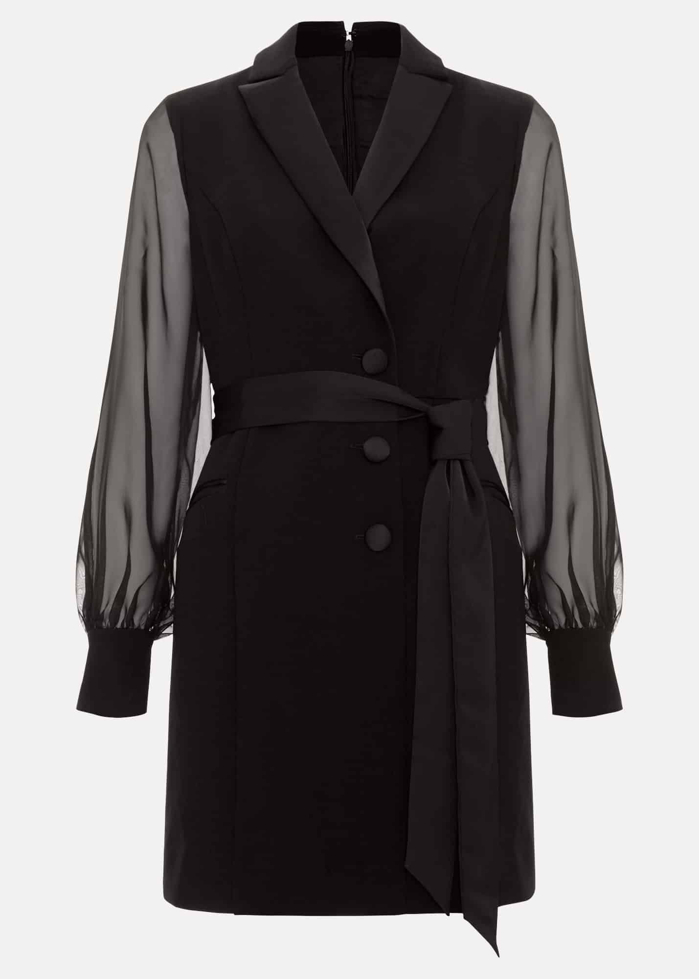 Saeda Black Tux Dress