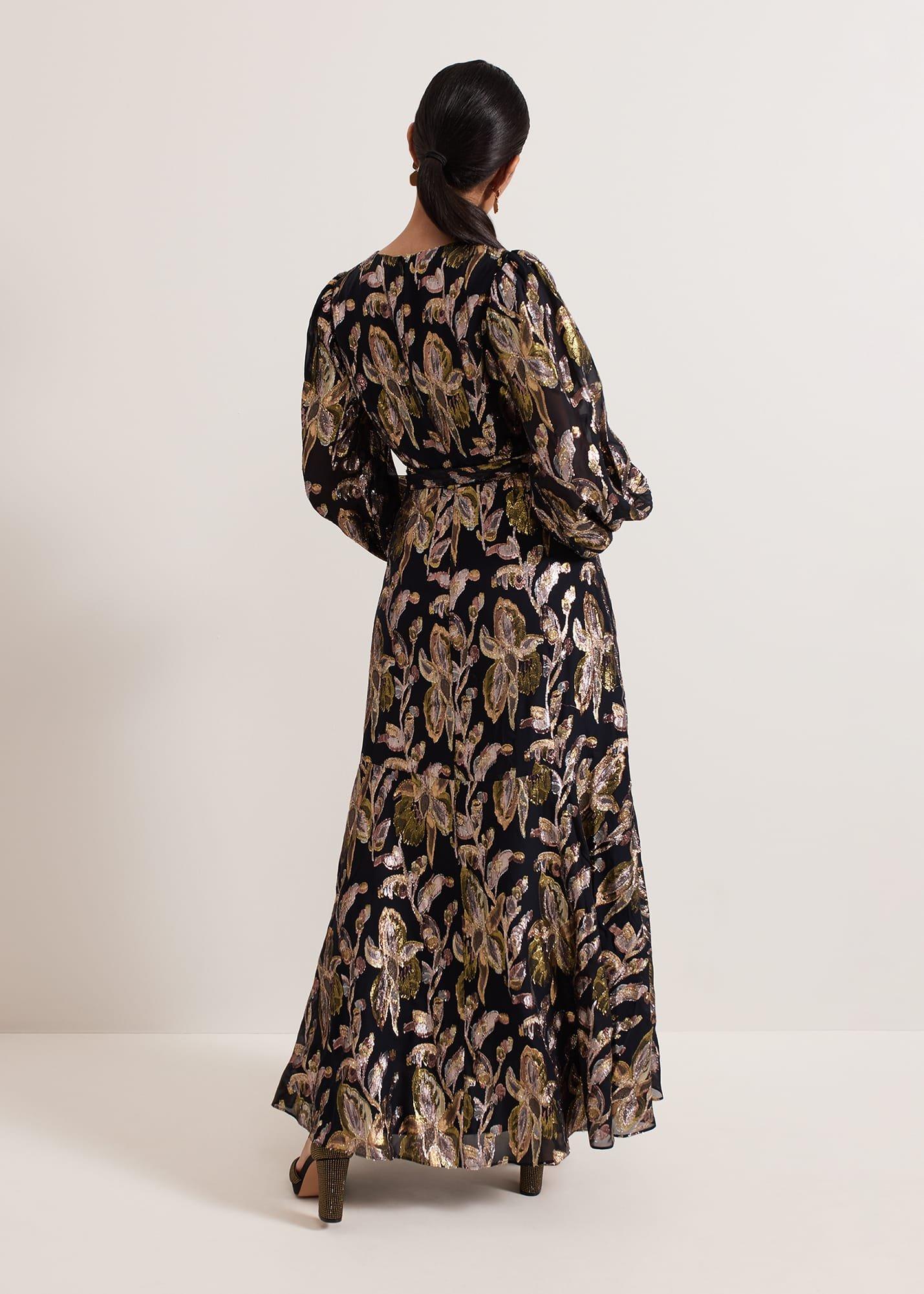 Petite Ellio Silk Shimmer Maxi Dress