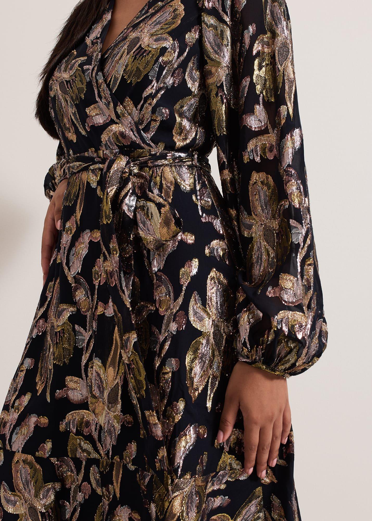 Petite Ellio Silk Shimmer Maxi Dress
