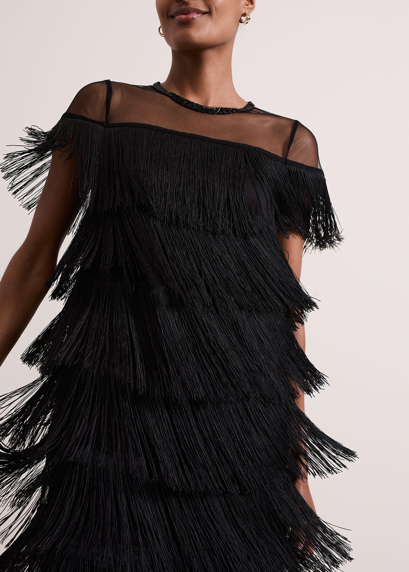 ${product-id}-Viola Black Fringe Mini Dress-Black-${view-type}