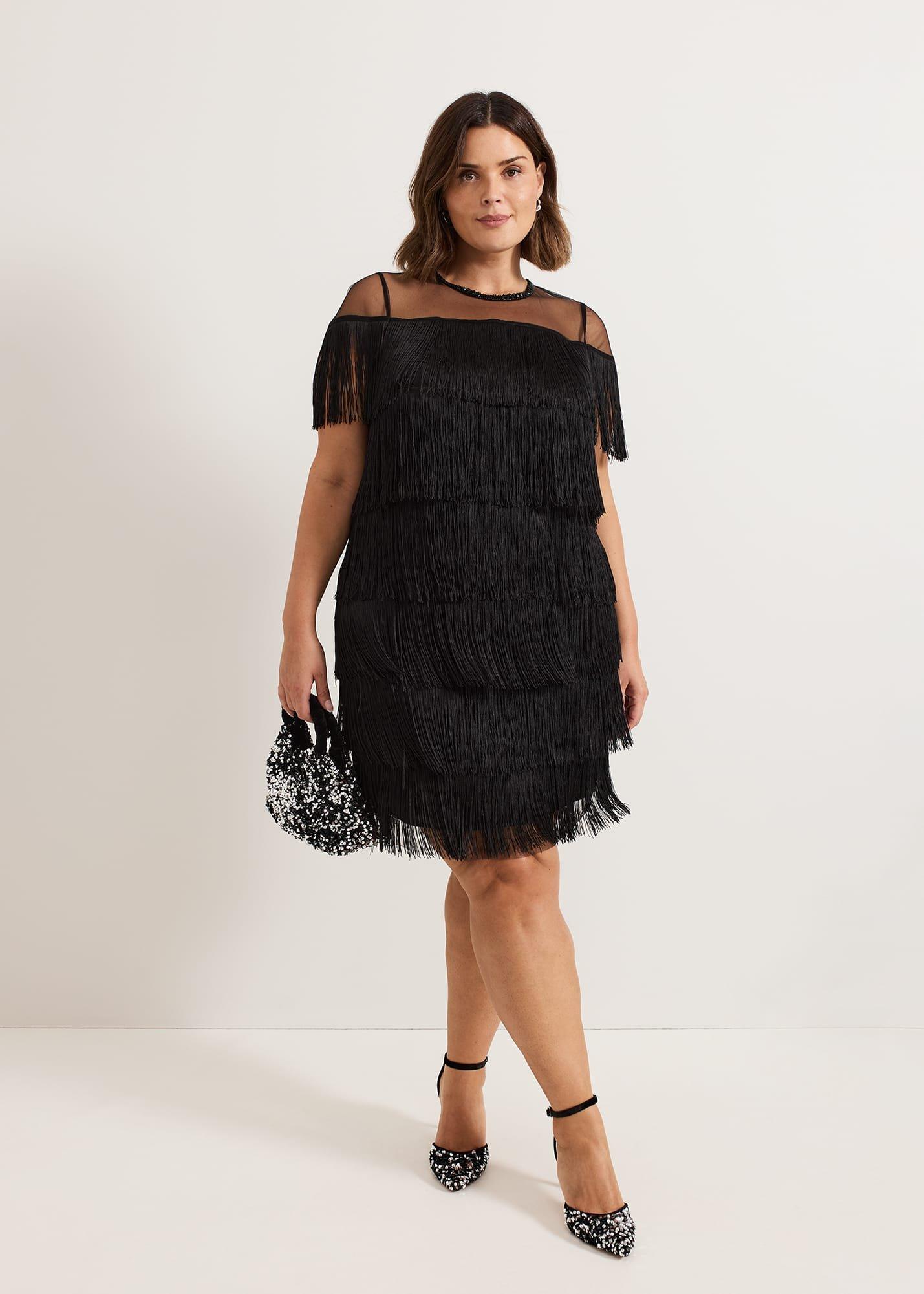 ${product-id}-Viola Black Fringe Mini Dress-Black-${view-type}