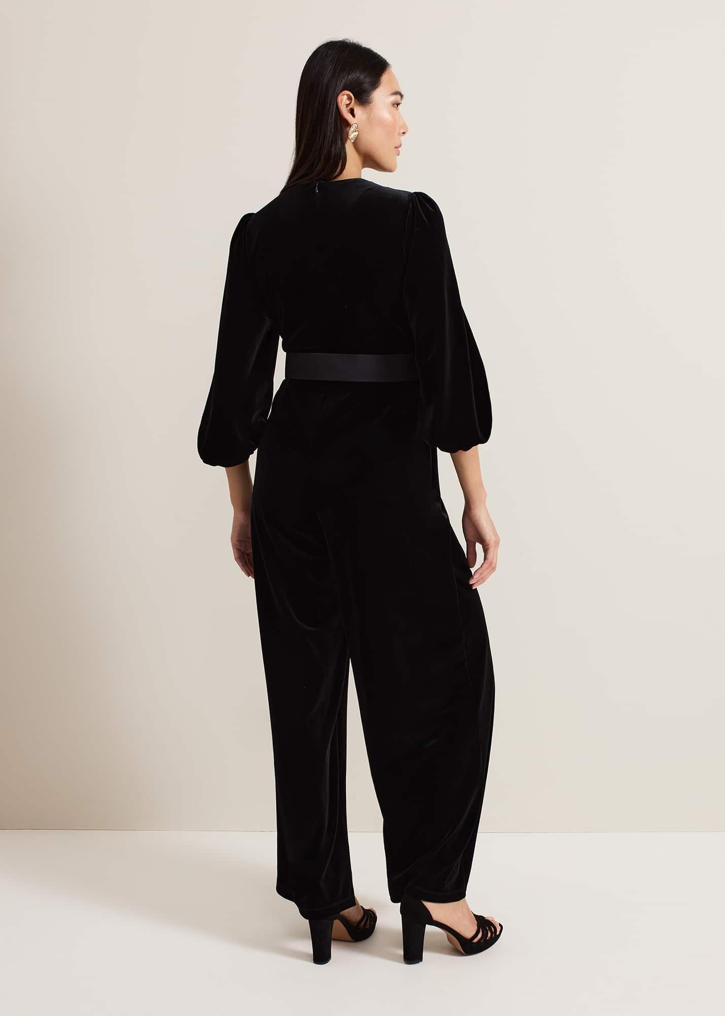 Myleen Black Velvet Jumpsuit