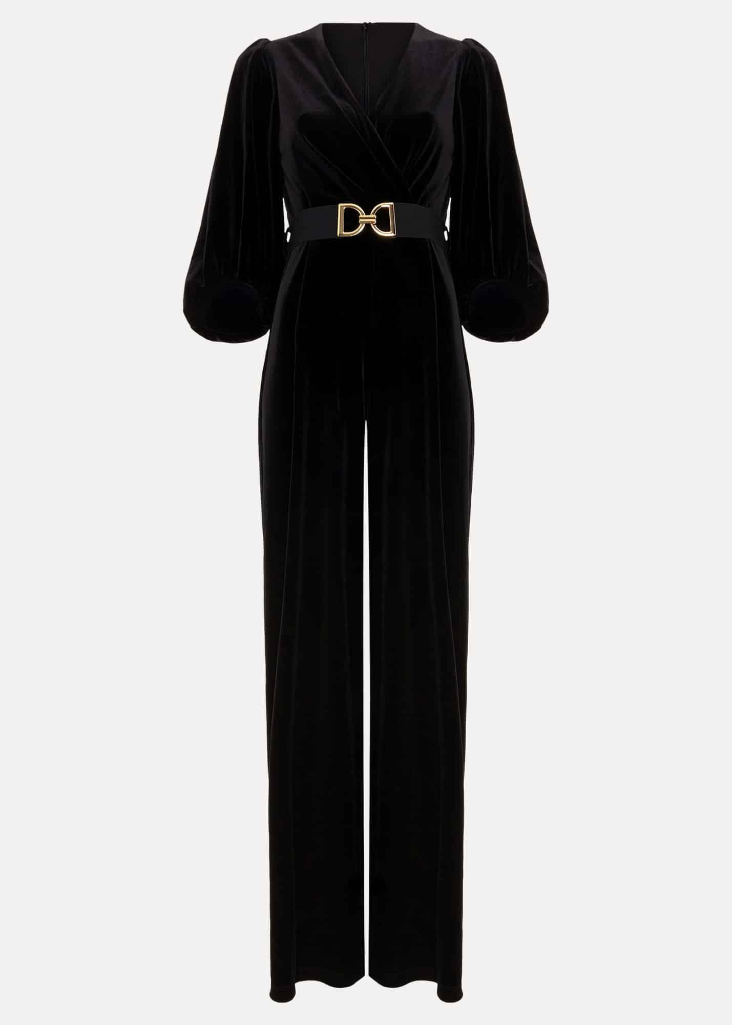 Myleen Black Velvet Jumpsuit