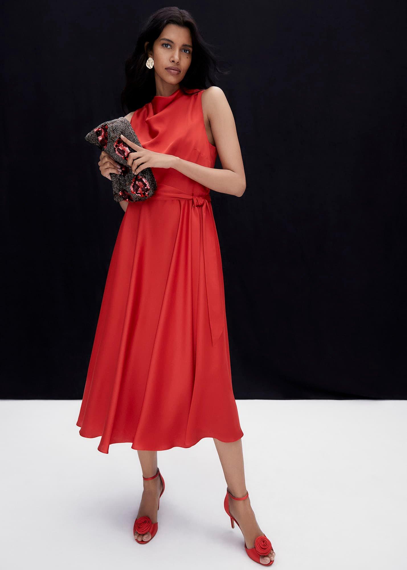 Jasleen Red Satin Dress