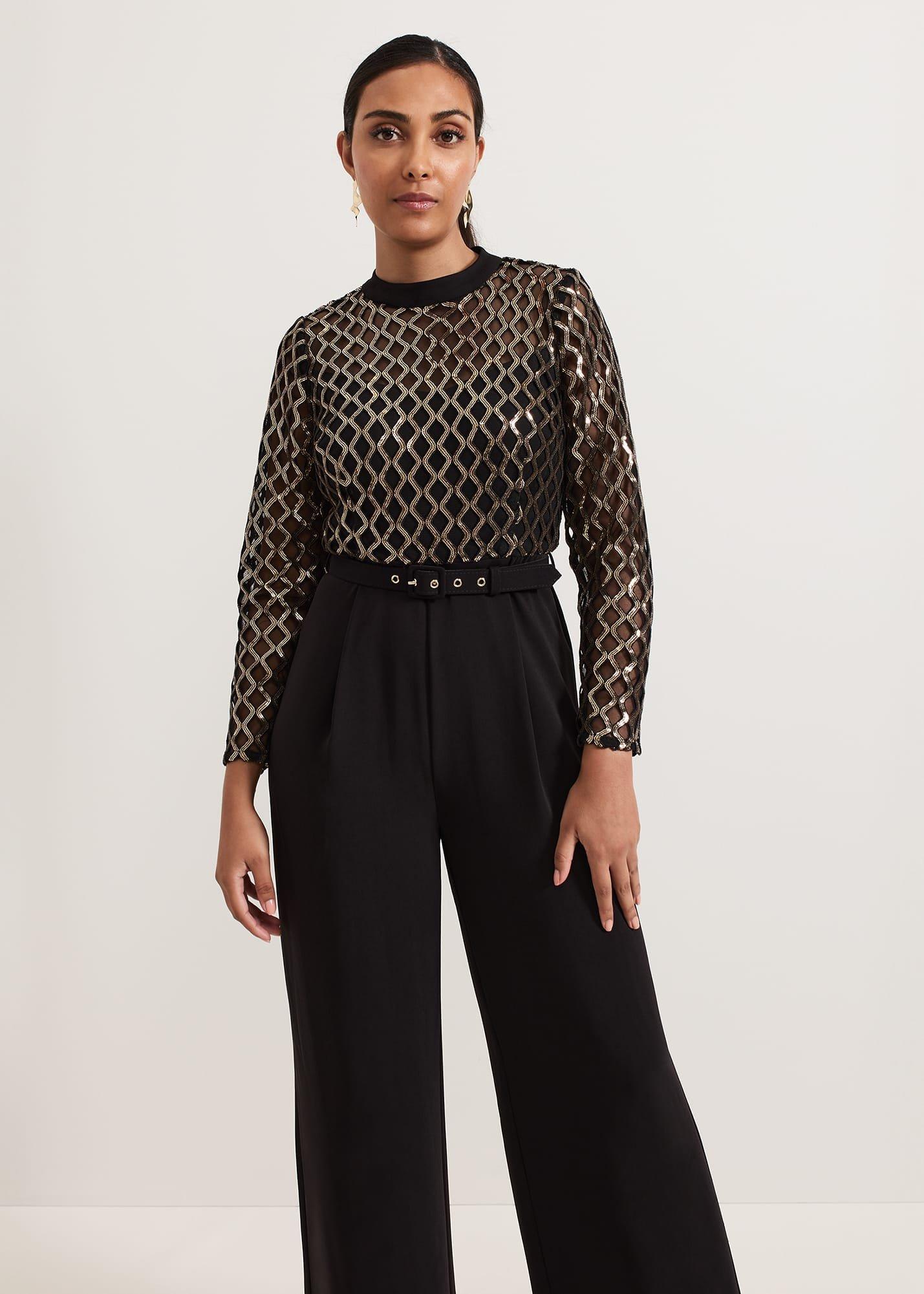 ${product-id}-Petite Amelia Sequin Bodice Jumpsuit-Black/Multi-${view-type}