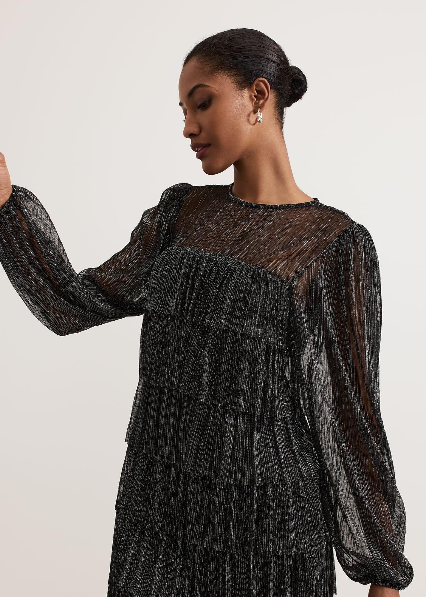${product-id}-Nika Shimmer Dress-Black/Multi-${view-type}