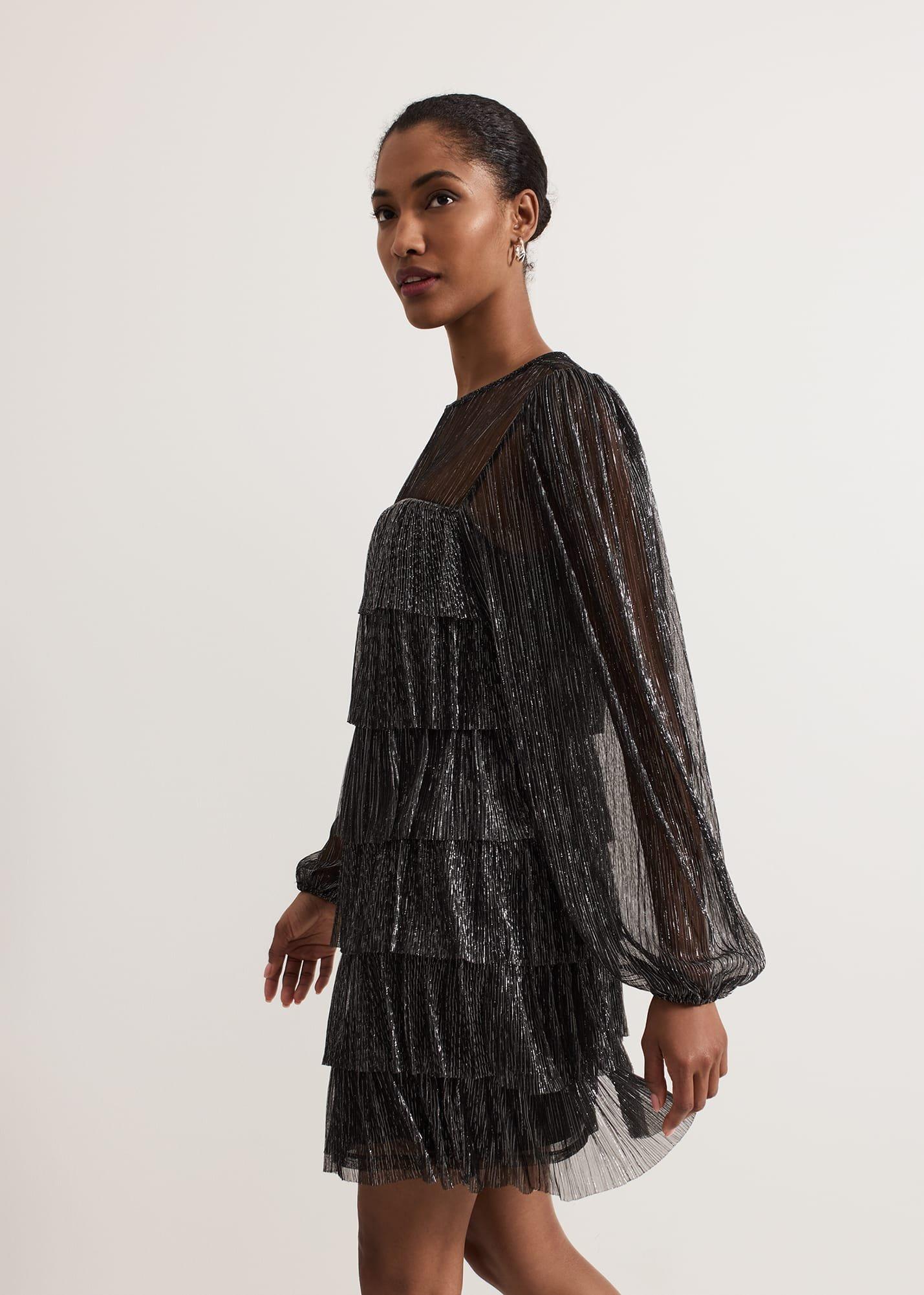 ${product-id}-Nika Shimmer Dress-Black/Multi-${view-type}
