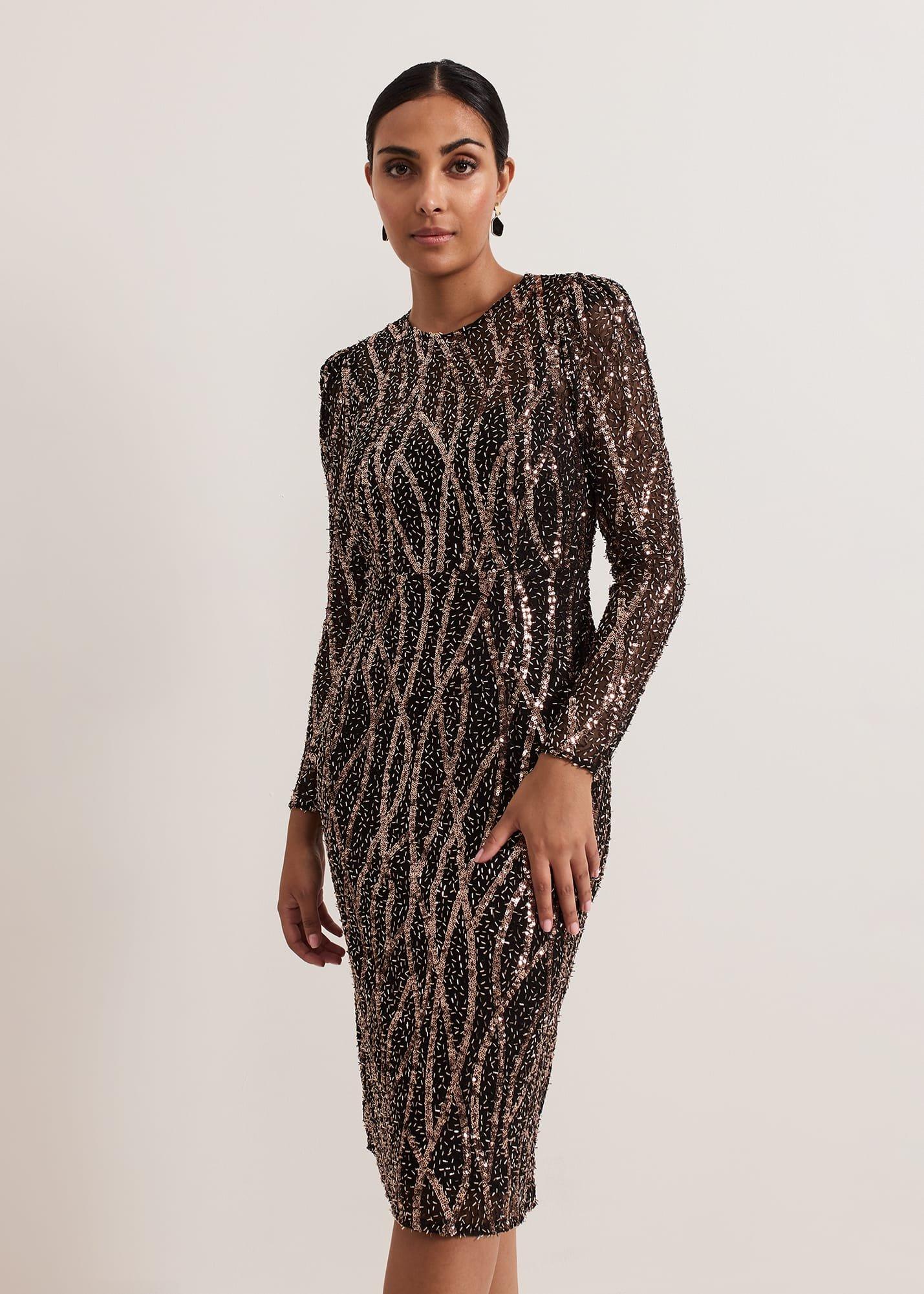 ${product-id}-Petite Kaleigh Sequin Midi Dress-Black/Multi-${view-type}