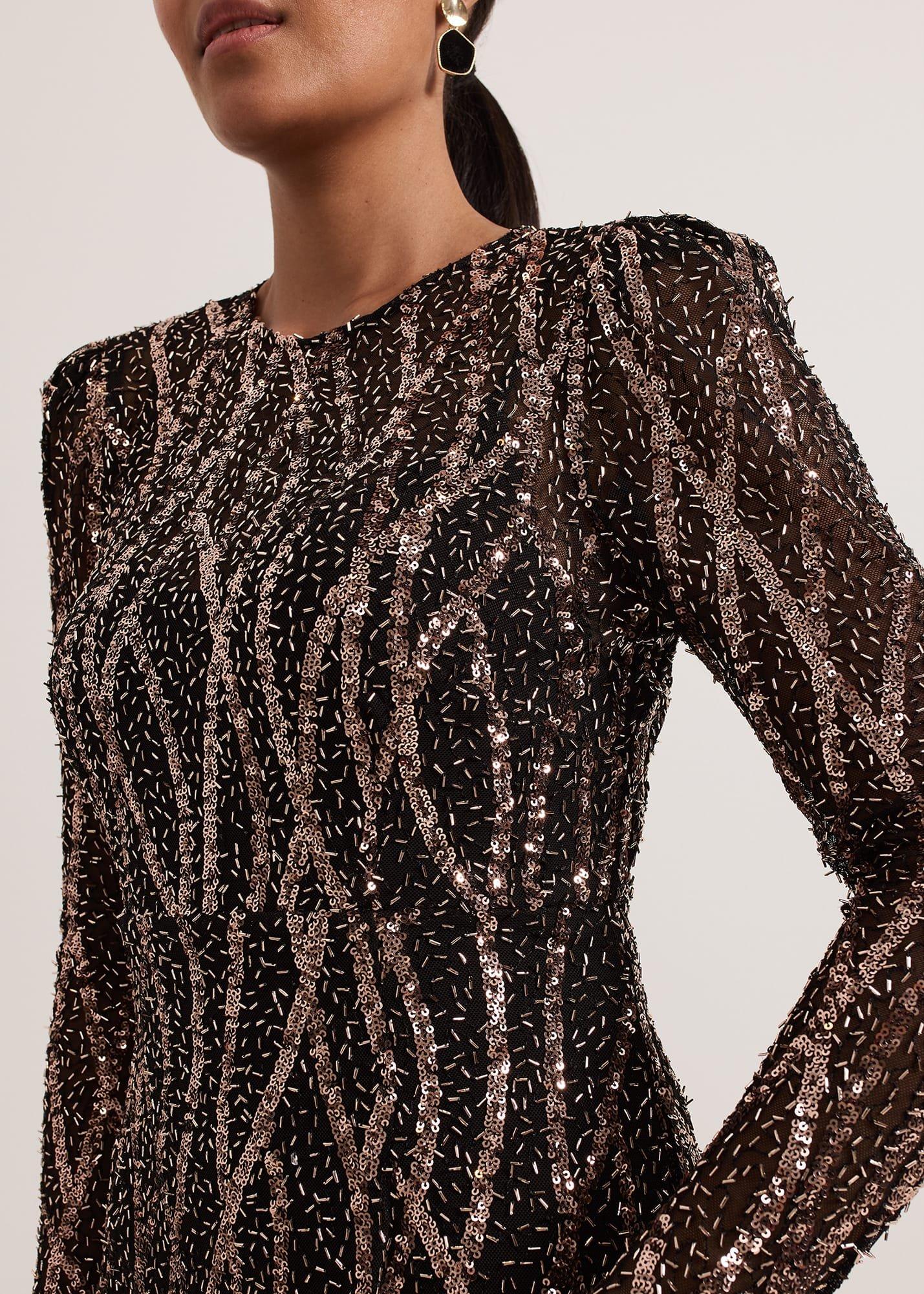 ${product-id}-Petite Kaleigh Sequin Midi Dress-Black/Multi-${view-type}