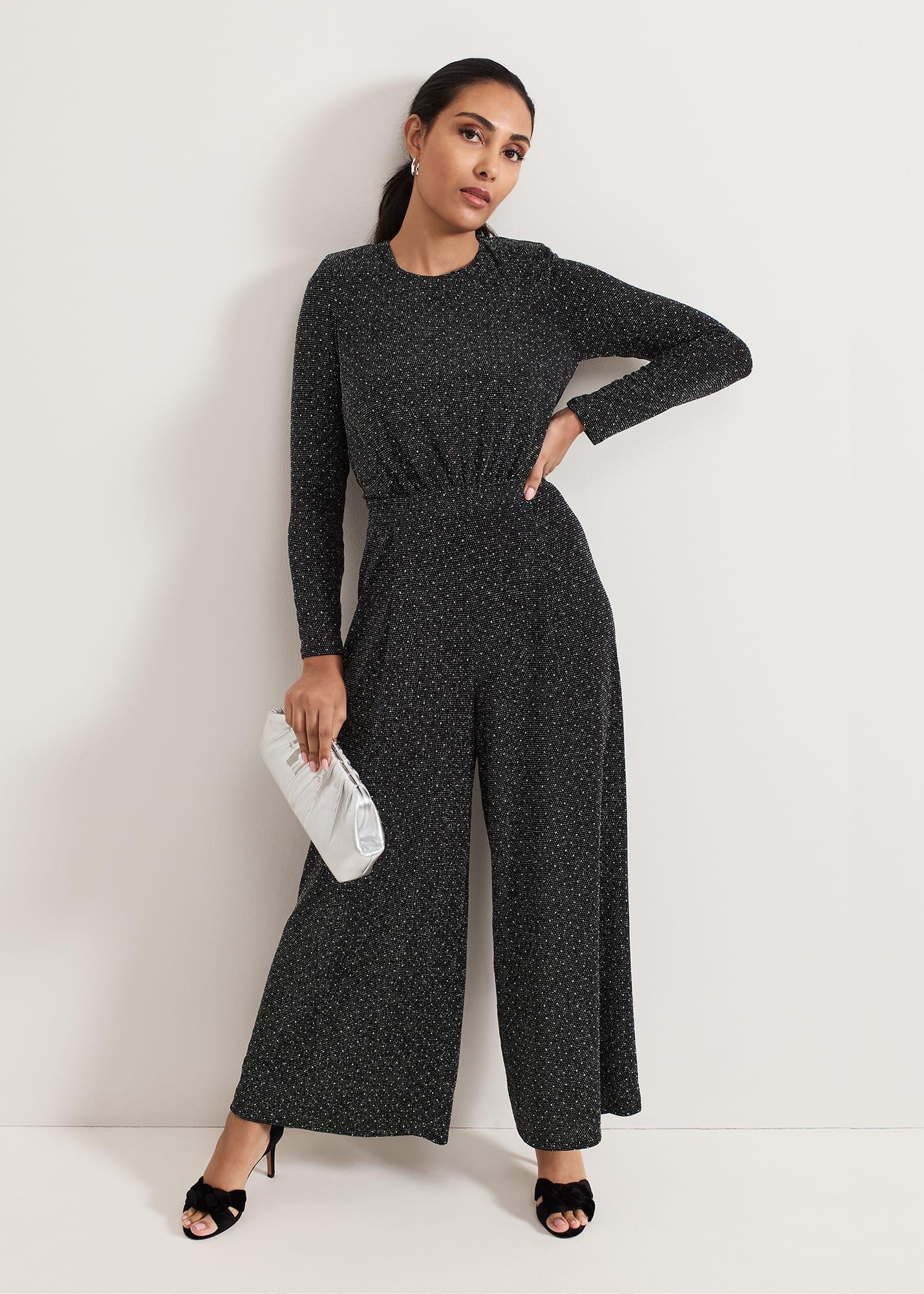 Petite Sasha Black Sparkle Jumpsuit