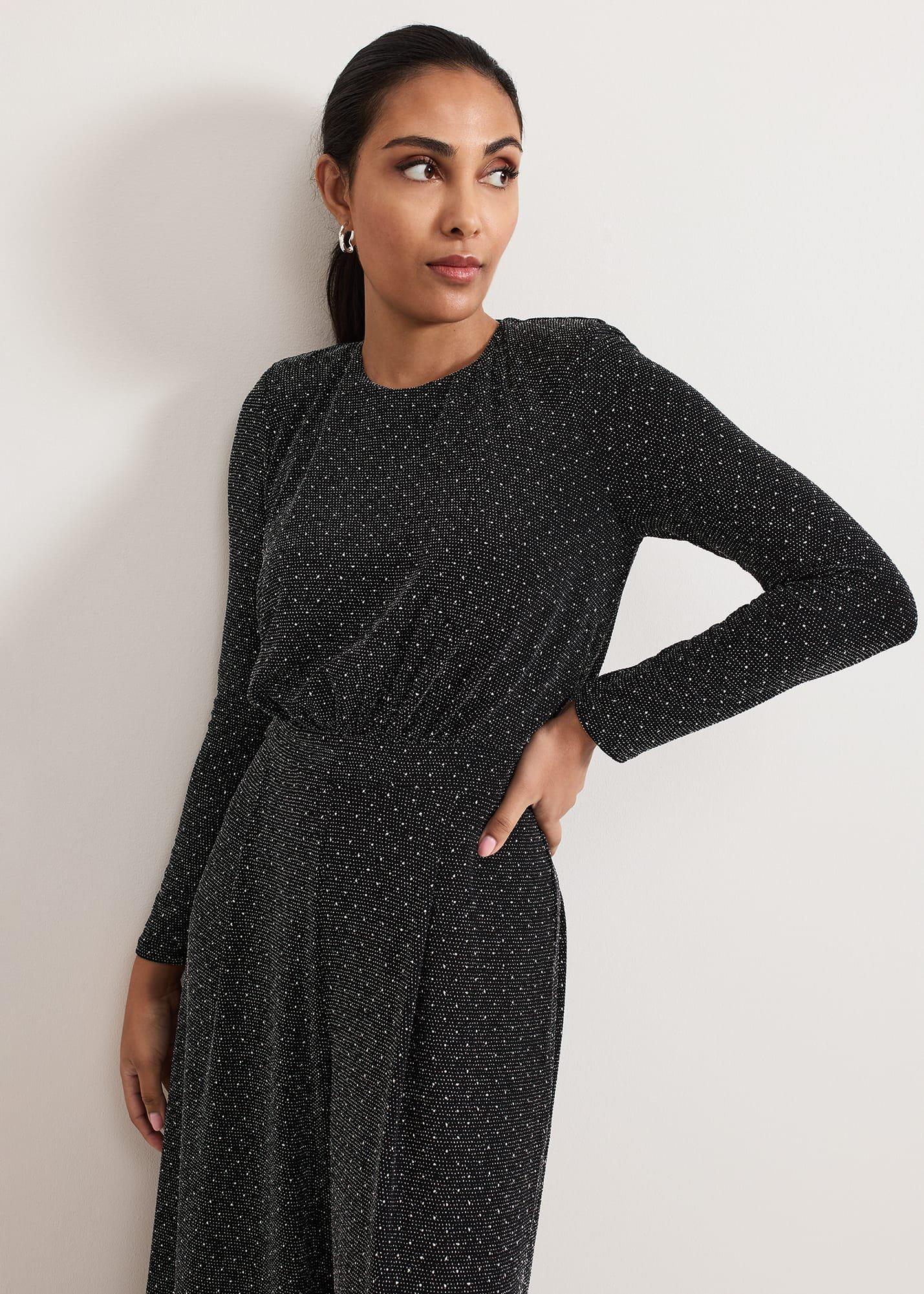 Petite Sasha Black Sparkle Jumpsuit