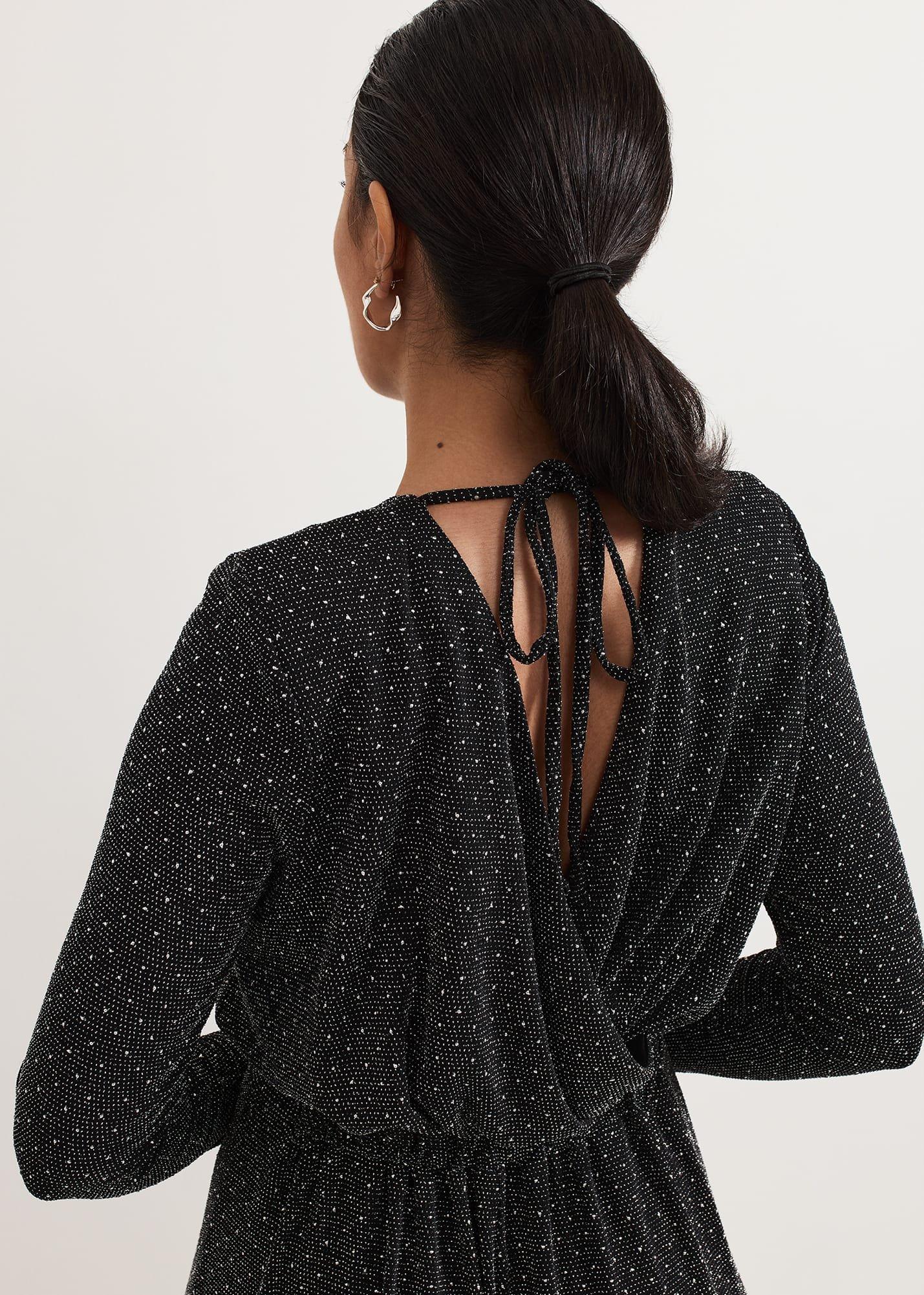 Petite Sasha Black Sparkle Jumpsuit