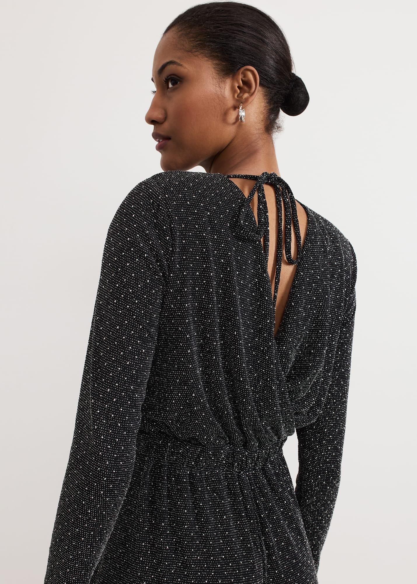 Petite Sasha Black Sparkle Jumpsuit