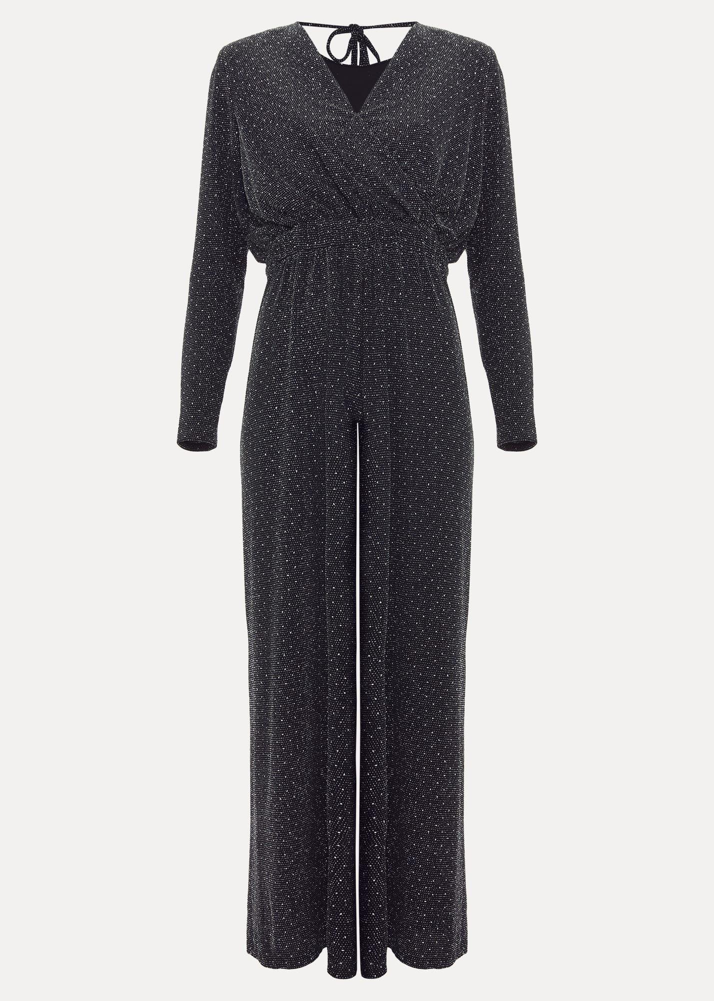 Petite Sasha Black Sparkle Jumpsuit