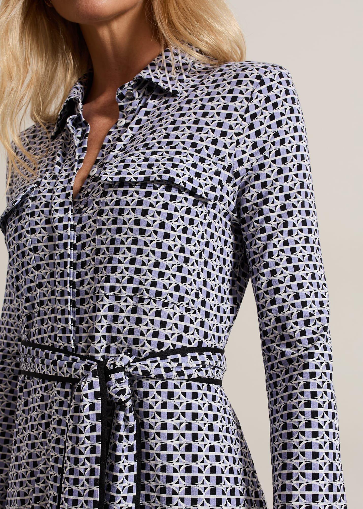 Valerie Lilac Geometric Jersey Dress
