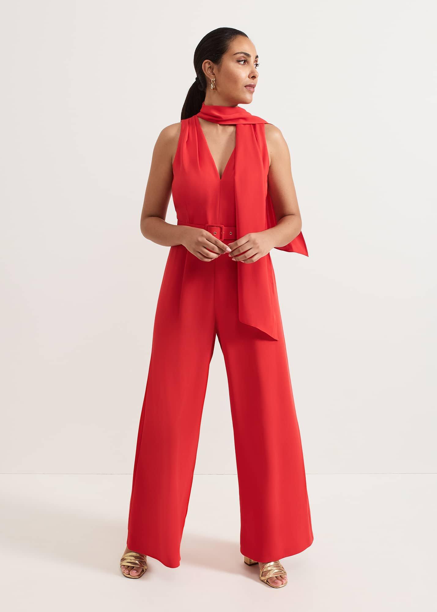 Petite Elika Red Jumpsuit