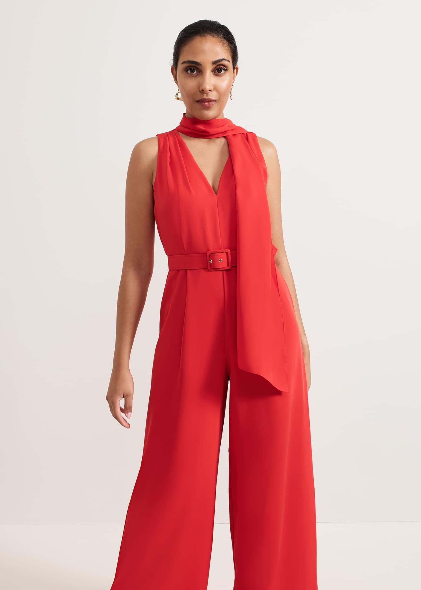 ${product-id}-Petite Elika Red Jumpsuit-Red-${view-type}